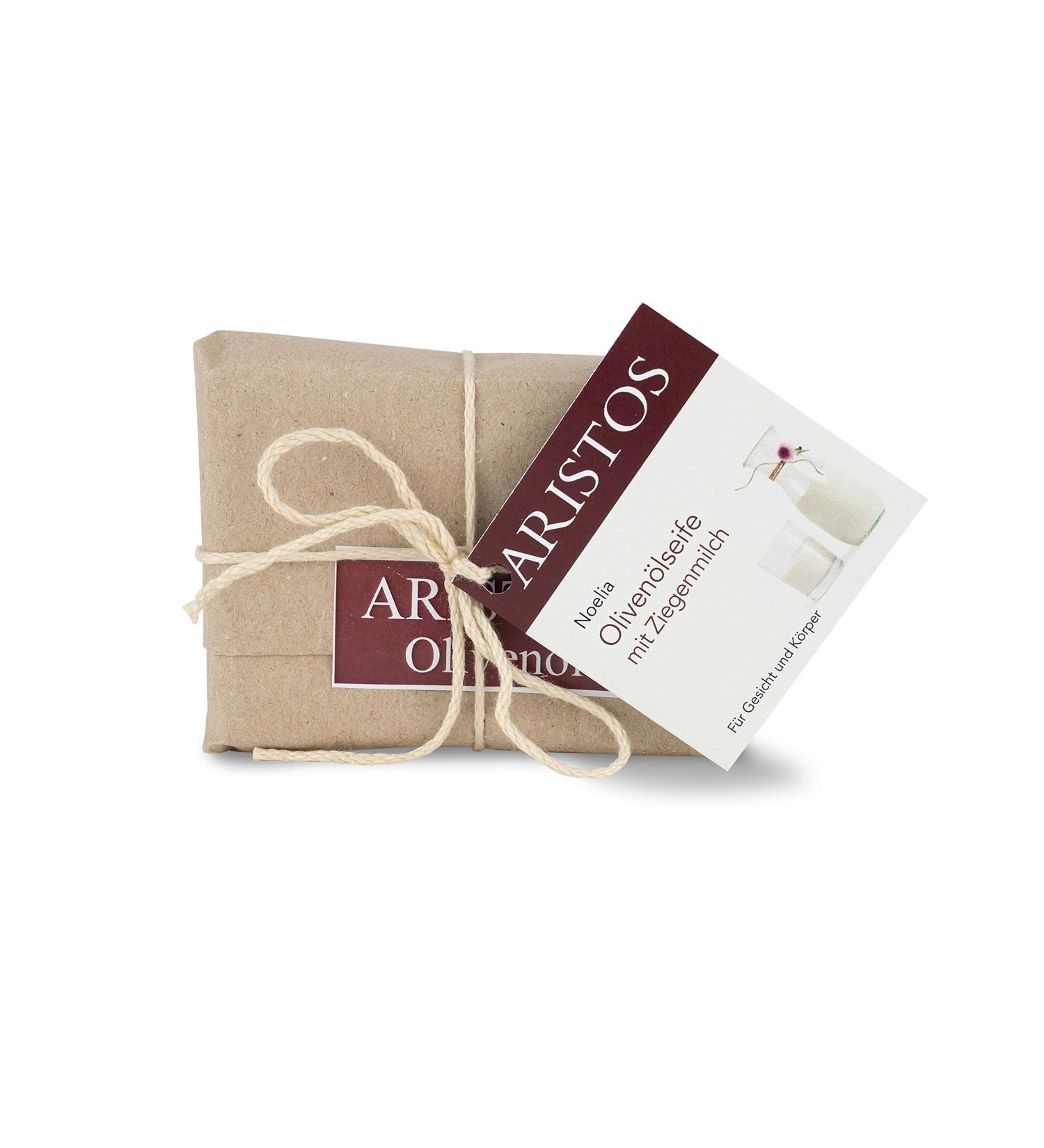  ARISTOS ARISTOS Set of 3 vegan olive oil soaps with goat's milk for dry skin for babies and toddlers for removing facial makeup (3 x 100 g) - Buy Online on GoSupps.com