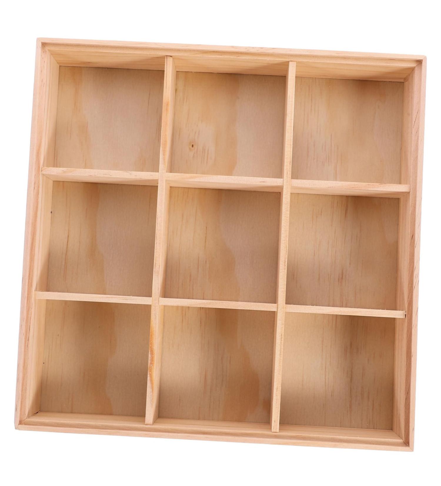 BUGUUYO Dry Fruit Case Storage Box Food Tray Fruit Wood Tray Delicate Wood Case Food Serving Case Compartment Wooden Box 27.80X27.80X6.00CM As Shown - Buy Online on GoSupps.com