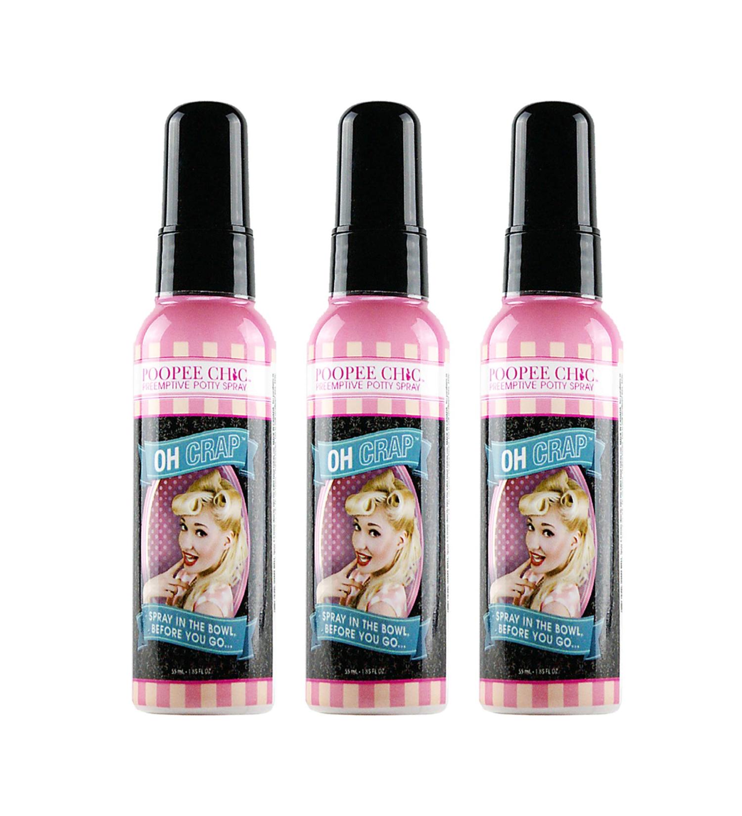 Poopee Chic Before You Go Poop Spray Oh Crap 55 ml 3-Pack Pinapple & Coconut Scent - Travel Size Toilet Freshener 200 Uses Safe for Septic Oh Crap Sandalwood 55 ml (Pack of 3) - Buy Online on GoSupps.com
