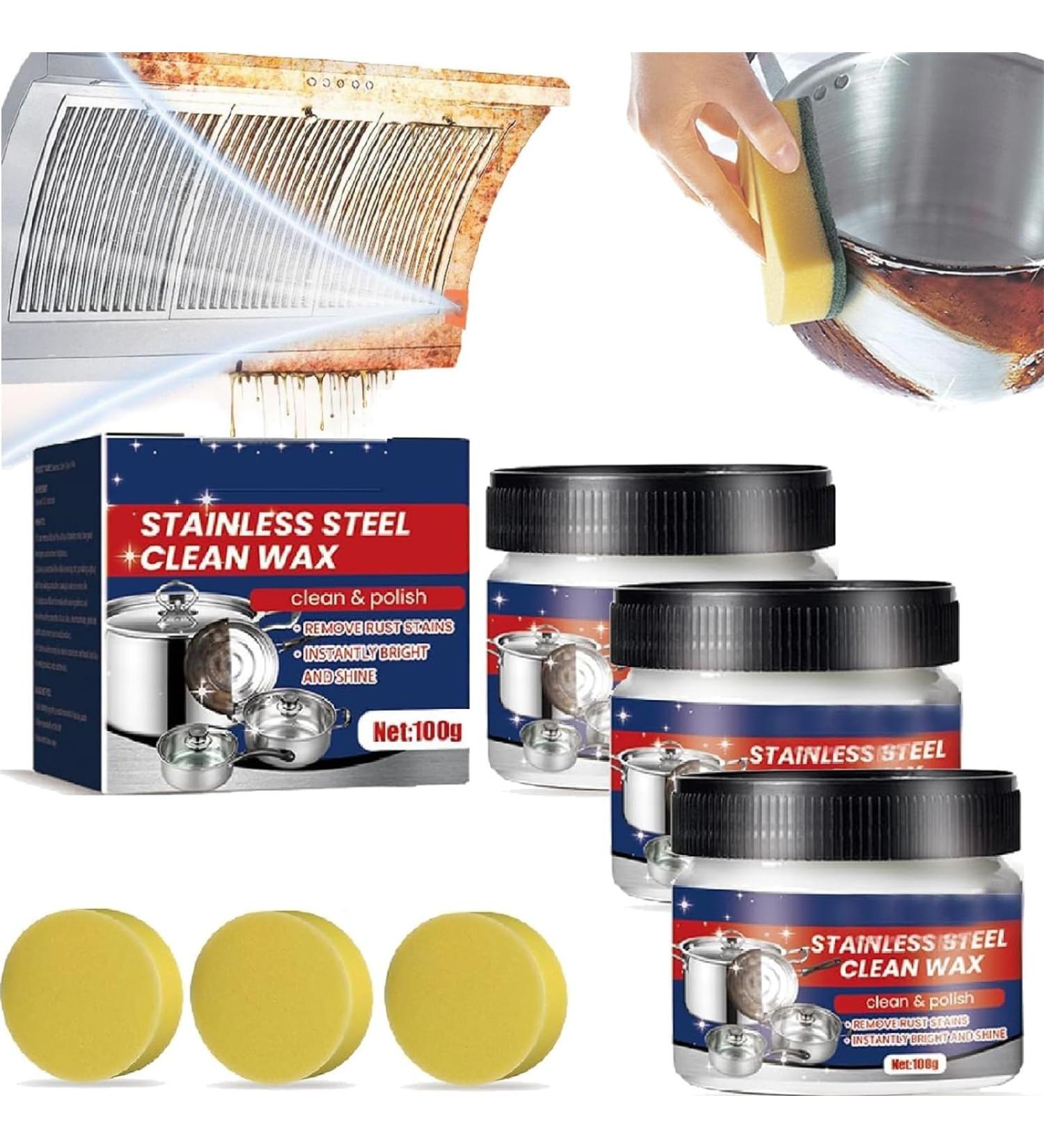 GeRRiT Stainless Steel Cleaning Paste Stainless Steel Cleaner and Polish Rust Remover for Metal Powerful Cookware Polish Wax for Grease Oven Sink - Buy Online on GoSupps.com