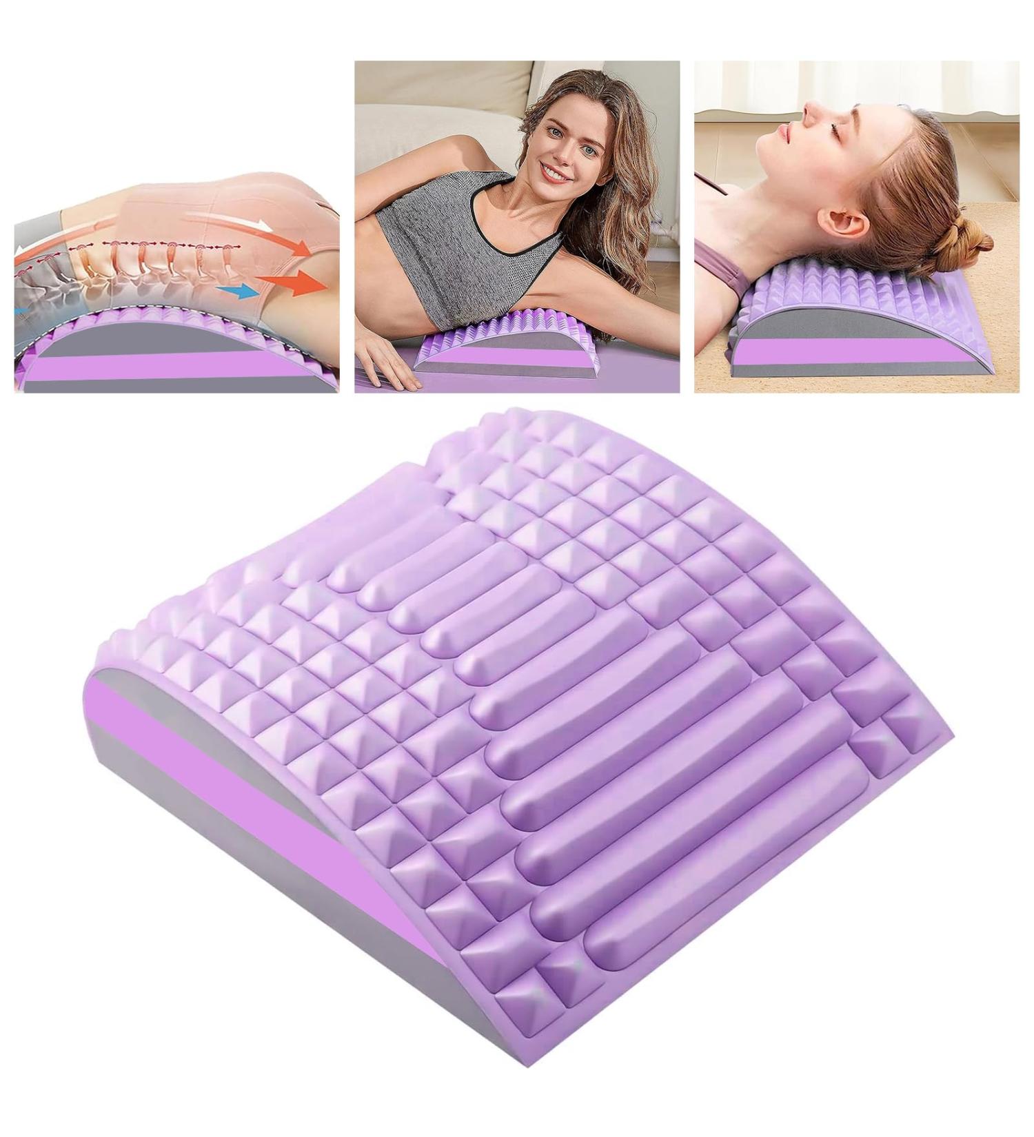 Hengrongshen 2-in-1 Neck & Lumbar Support - Back Stretcher for Neck & Back Pain Relief - Purple - Buy Online on GoSupps.com