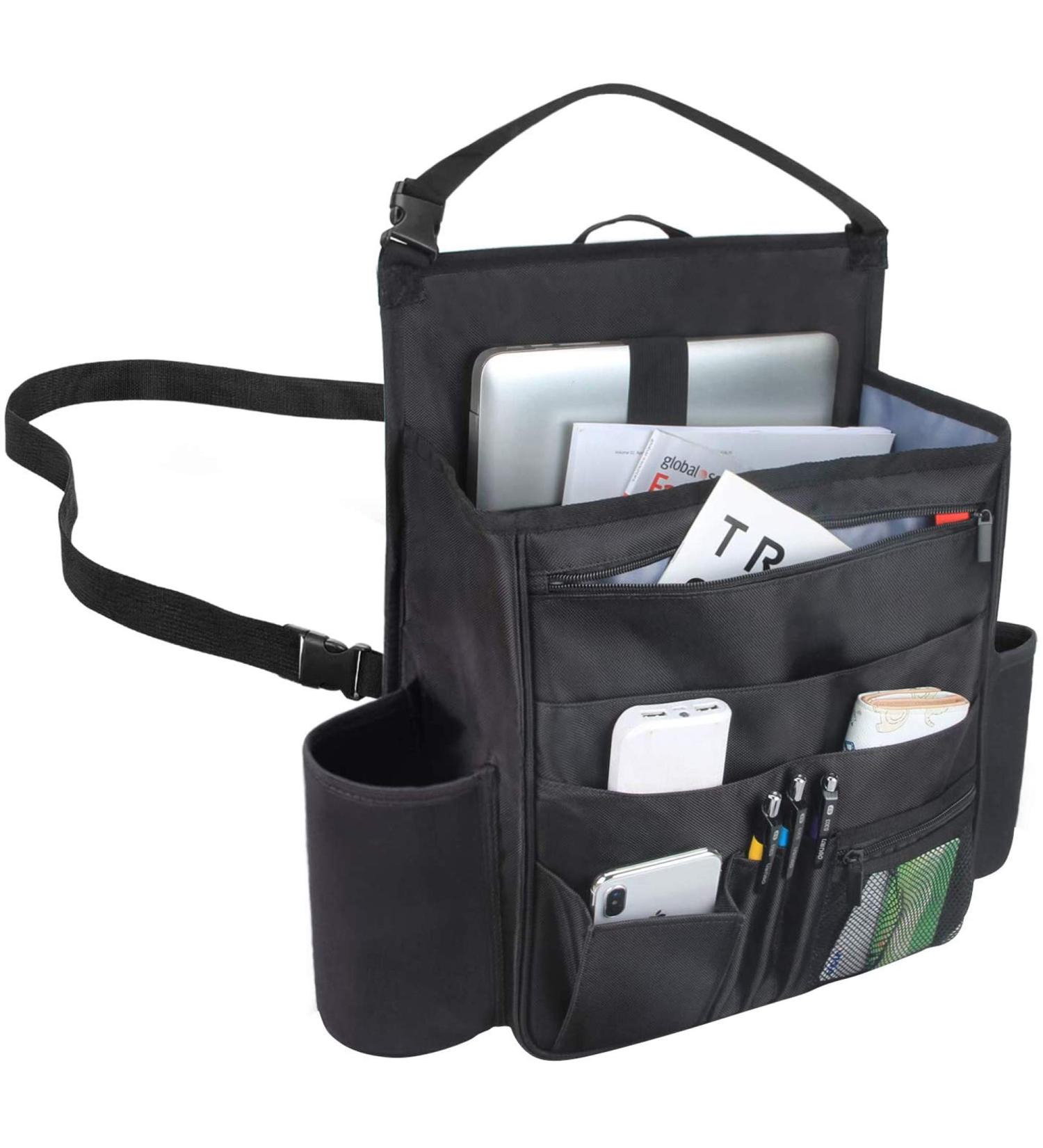 Luxja Car Seat Organizer with Laptop & Tablet Storage - Front & Back Seat Storage Bag - Black - Buy Online on GoSupps.com