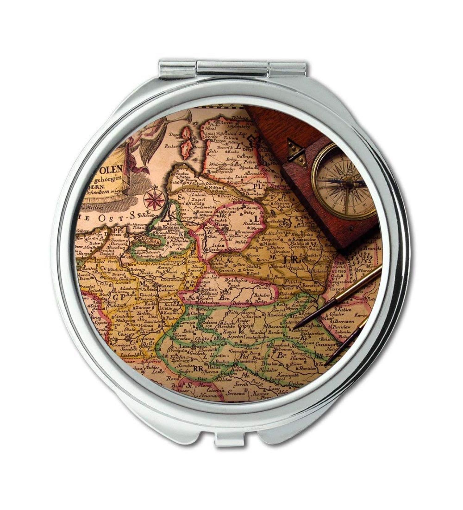 YENDOSTEEN Mirror makeup mirror Map Wallpaper map of europe pocket mirror portable mirror - Buy Online on GoSupps.com
