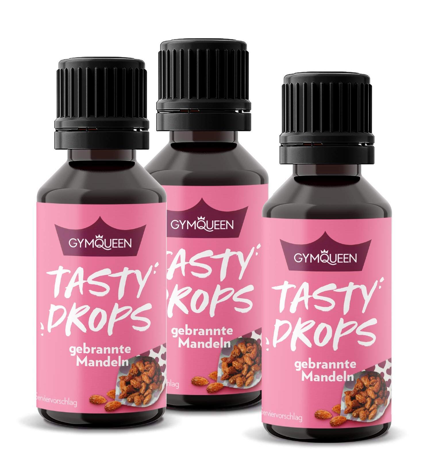 Buy GymQueen Tasty Drops - Roasted Almond Flavor 3x30ml | Low-Calorie Flavor Drops for Fitness - Buy Online on GoSupps.com