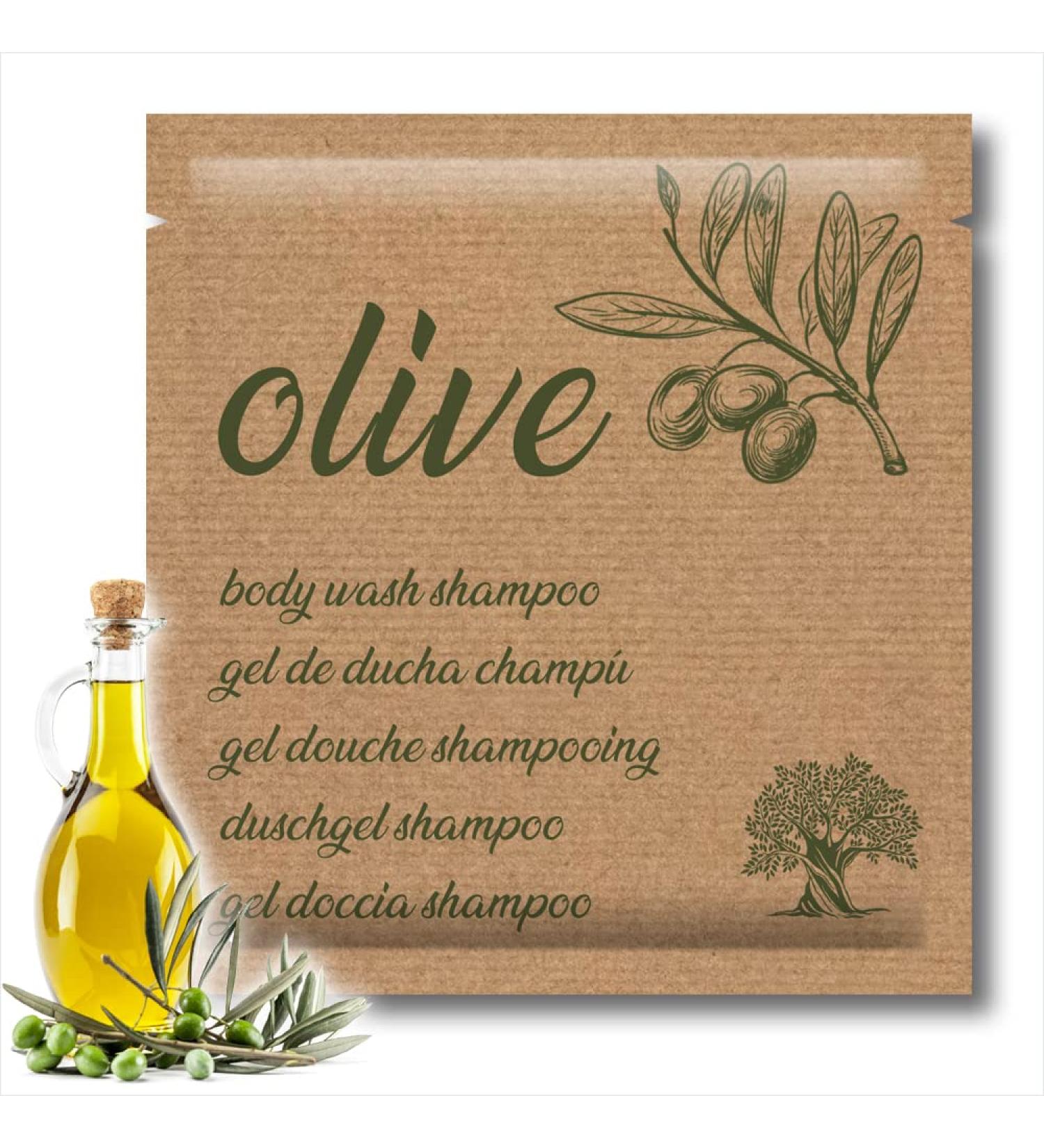 GPQ GESPROQUIMIA SL GPQ OLIVE 2in1 gelshampoo 400 pieces x 8 g 92 natural origin amenities hotel olive oil conditioner parabenfree hotel rural house apartment B&B etc Bath Gel Shampoo - Buy Online on GoSupps.com