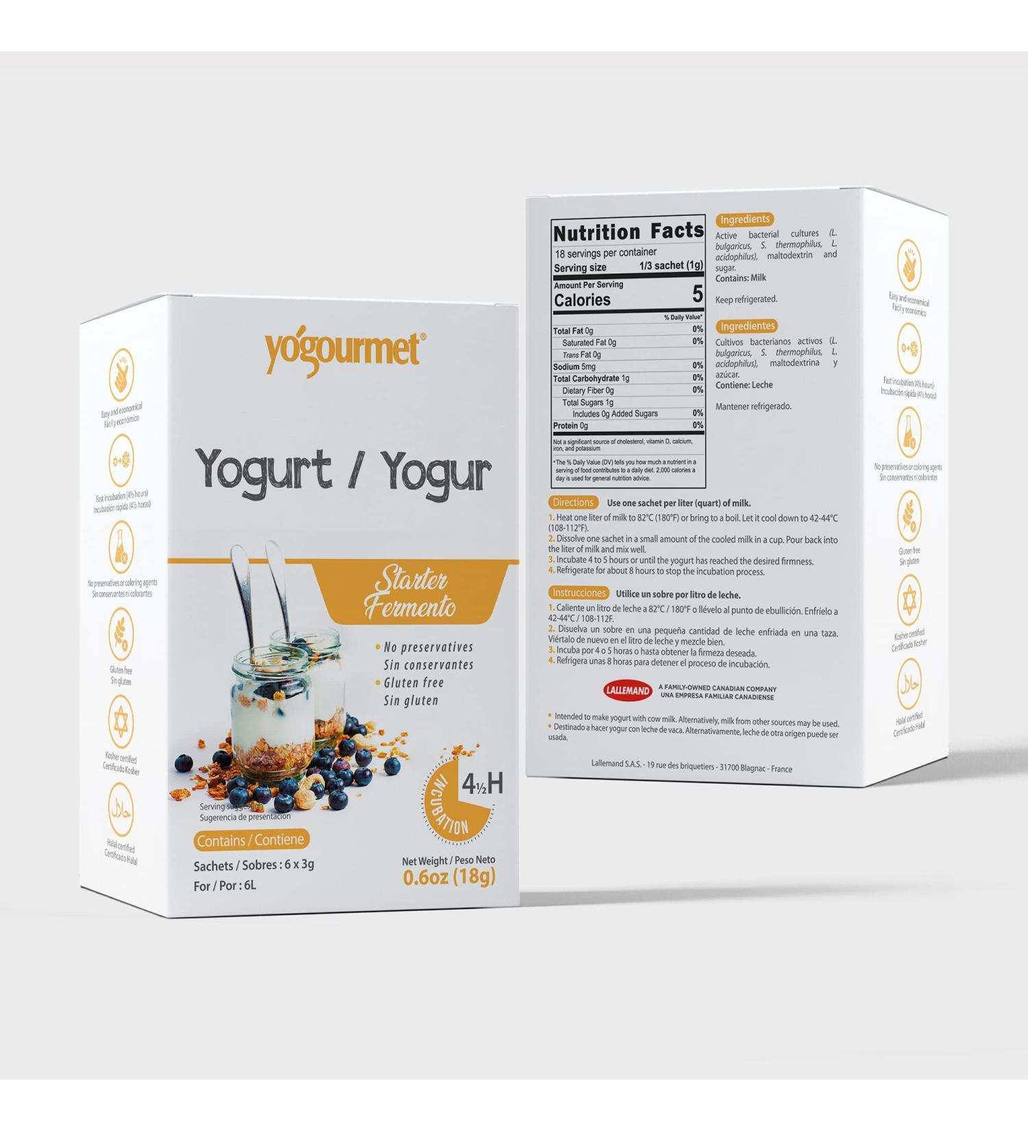 Yogourmet Freeze Dried Yogurt Starter, 1 ounce box (Pack of 3) (Packaging May Vary) Old Version 1 Ounce (Pack of 3)