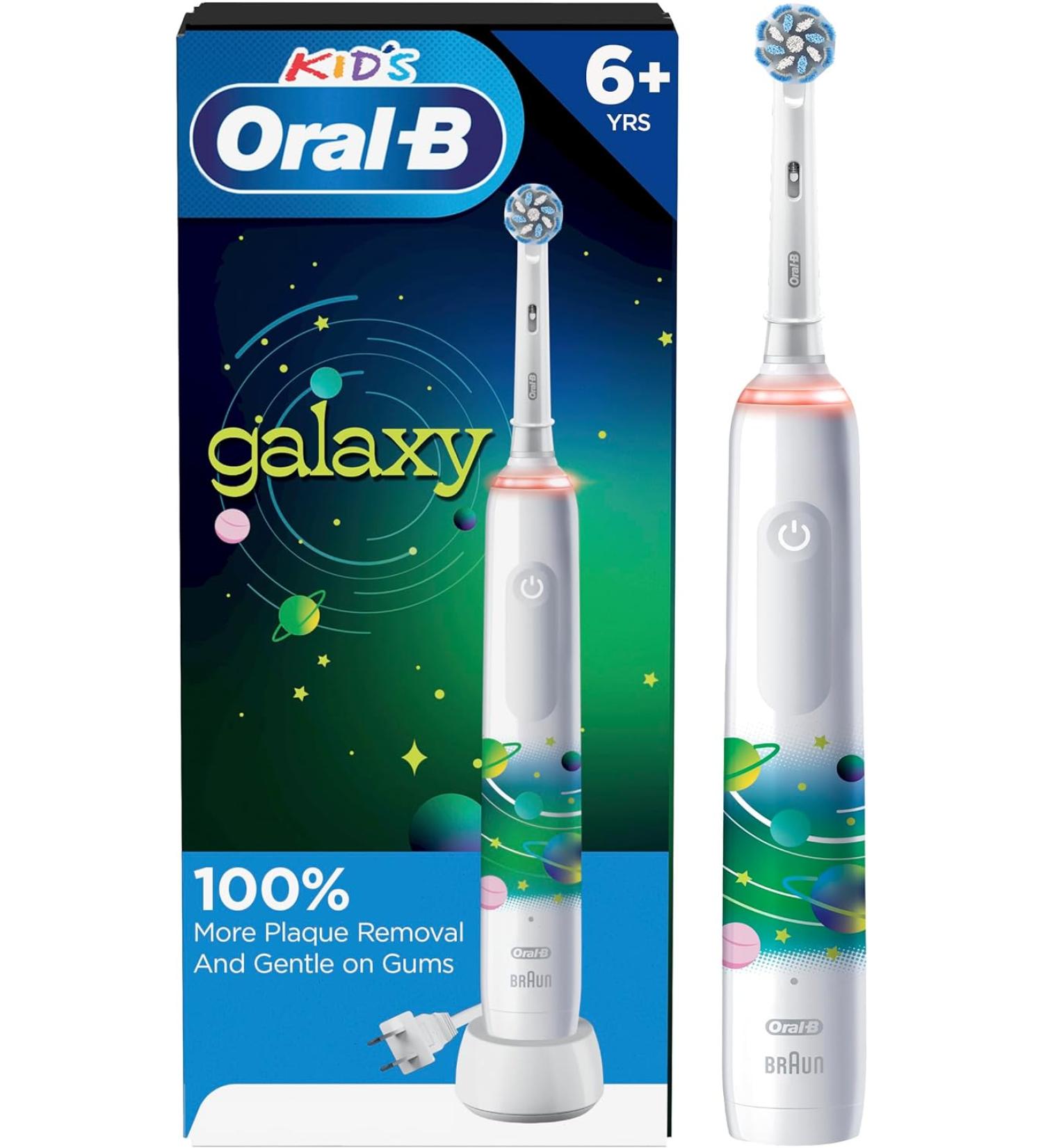 Oral-B Kids Electric Toothbrush with Pressure Sensor & Timer | Rechargeable & Sparkle Shine | (2) Brush Heads Included - Buy Online on GoSupps.com