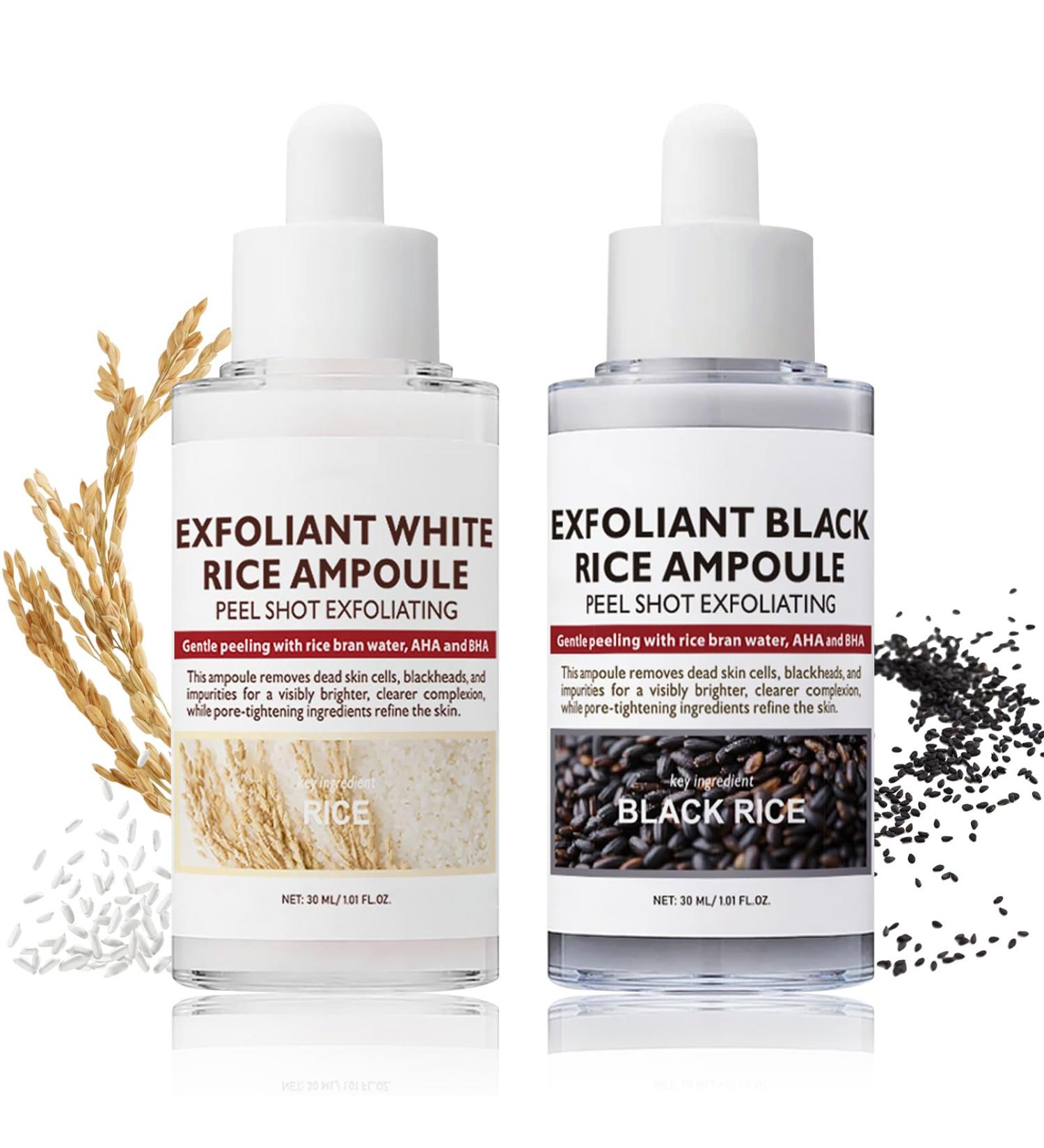 Peel Shot Glow Ampoule de Riz Peel Shot Glow Rice Ampoule Duo Exfoliant Au Riz Noir Et Blanc Exfoliant doux pour le Visage pour un Teint clatant et des Pores Lisses pour Visage et Corps - Buy Online on GoSupps.com