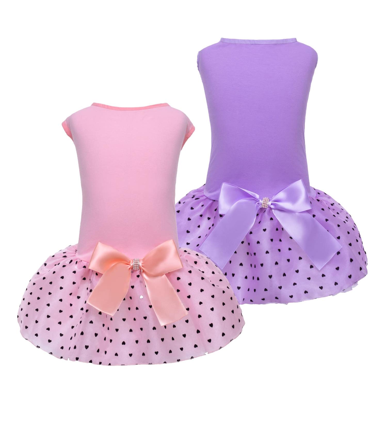Cute Dog Wedding Dress Shirts Set for Small & Medium Pets | Roll Collar, Breathable, Birthday & Holiday Apparel (Pink+Purple, Large) - 2 Pieces - Buy Online on GoSupps.com