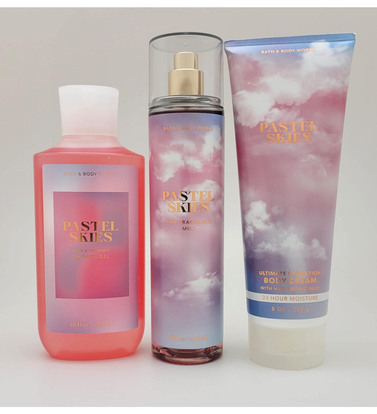 Bath & Body Works Pastel Skies 3-Pc Bundle: Fine Fragrance Mist, Body Cream & Shower Gel (Spring 2022) - Buy Online on GoSupps.com
