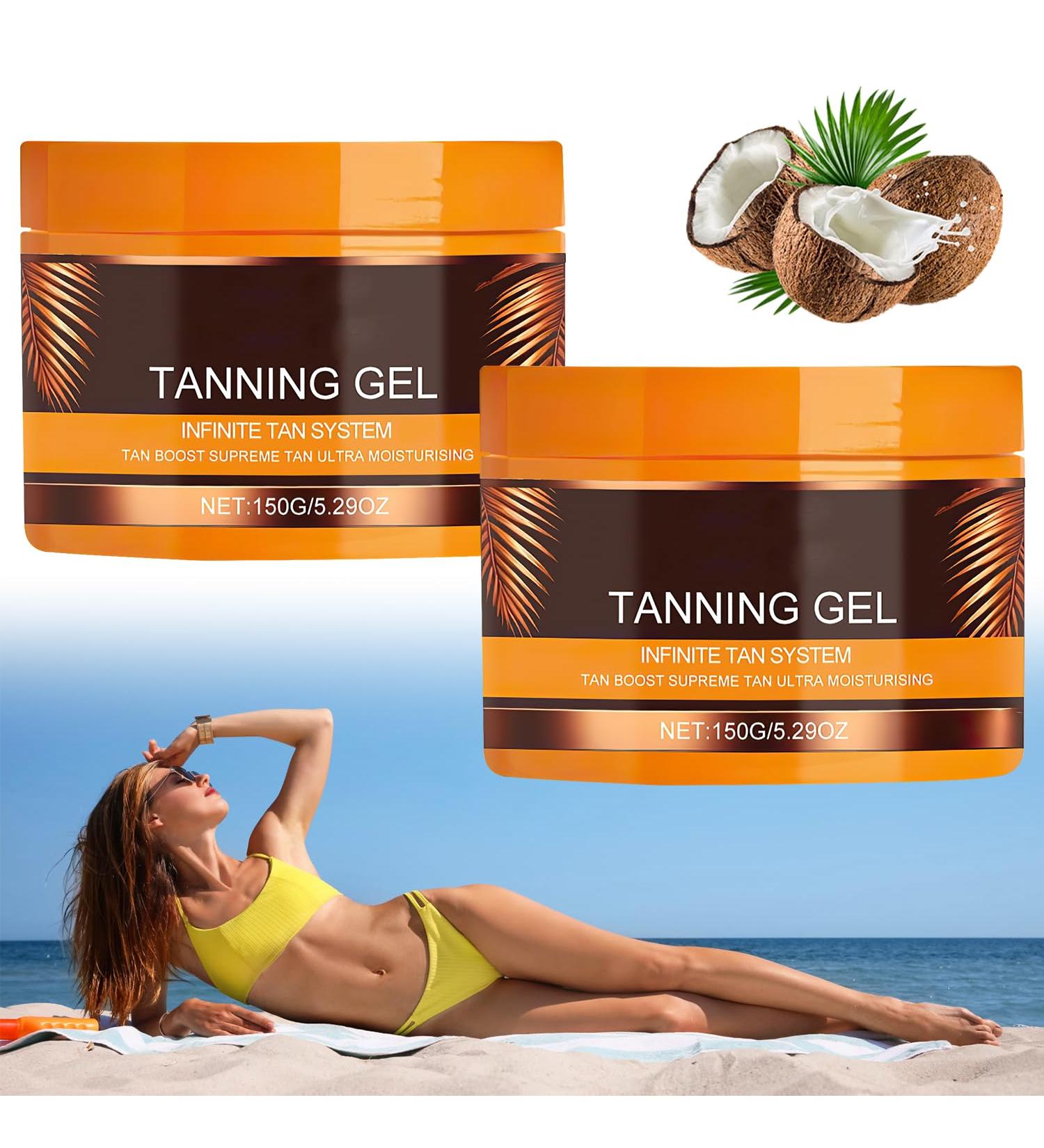 Luxury Intensive Tanning Gel Natural Tanning Accelerator Cream Gel For Sunbeds & Outdoor Sun(2PCS) - Buy Online on GoSupps.com