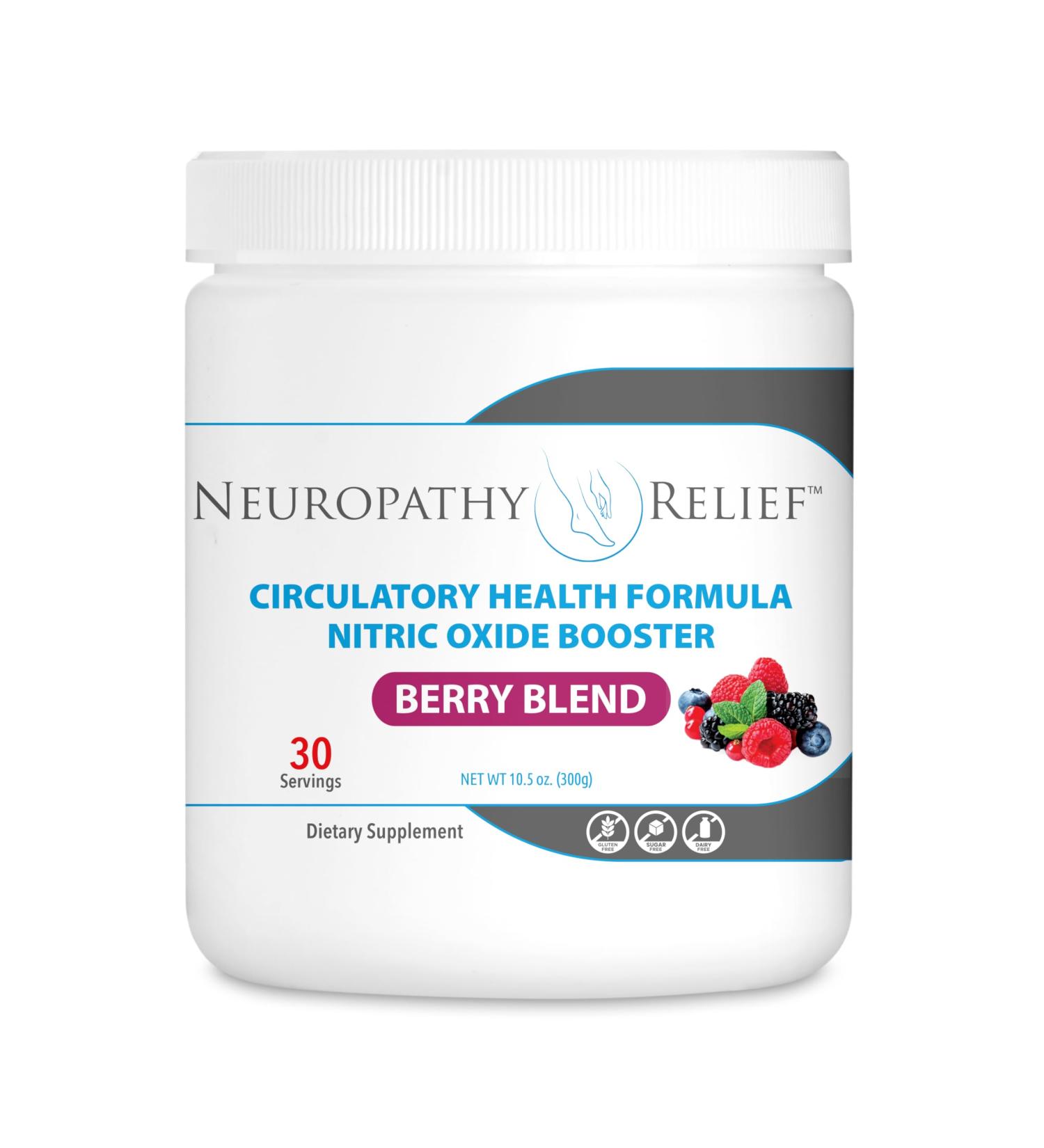 Neuropathy Relief - Nitric Oxide Booster for Circulatory Health | Berry Blend with L-Arginine & L-Citrulline - International Shipping Available - Buy Online on GoSupps.com