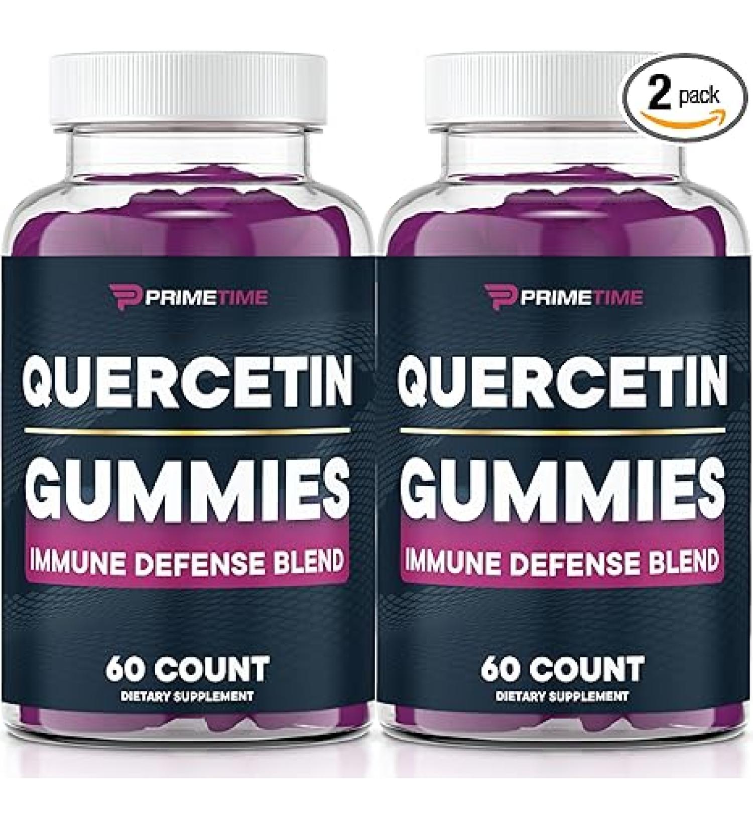 Primetime Sports Quercetin + Zinc + Vitamin C 1000mg Gummies with Elderberry - Immunity Booster for Kids & Adults - Vegan - 2 Pack (120 Gummies) - Buy Online on GoSupps.com