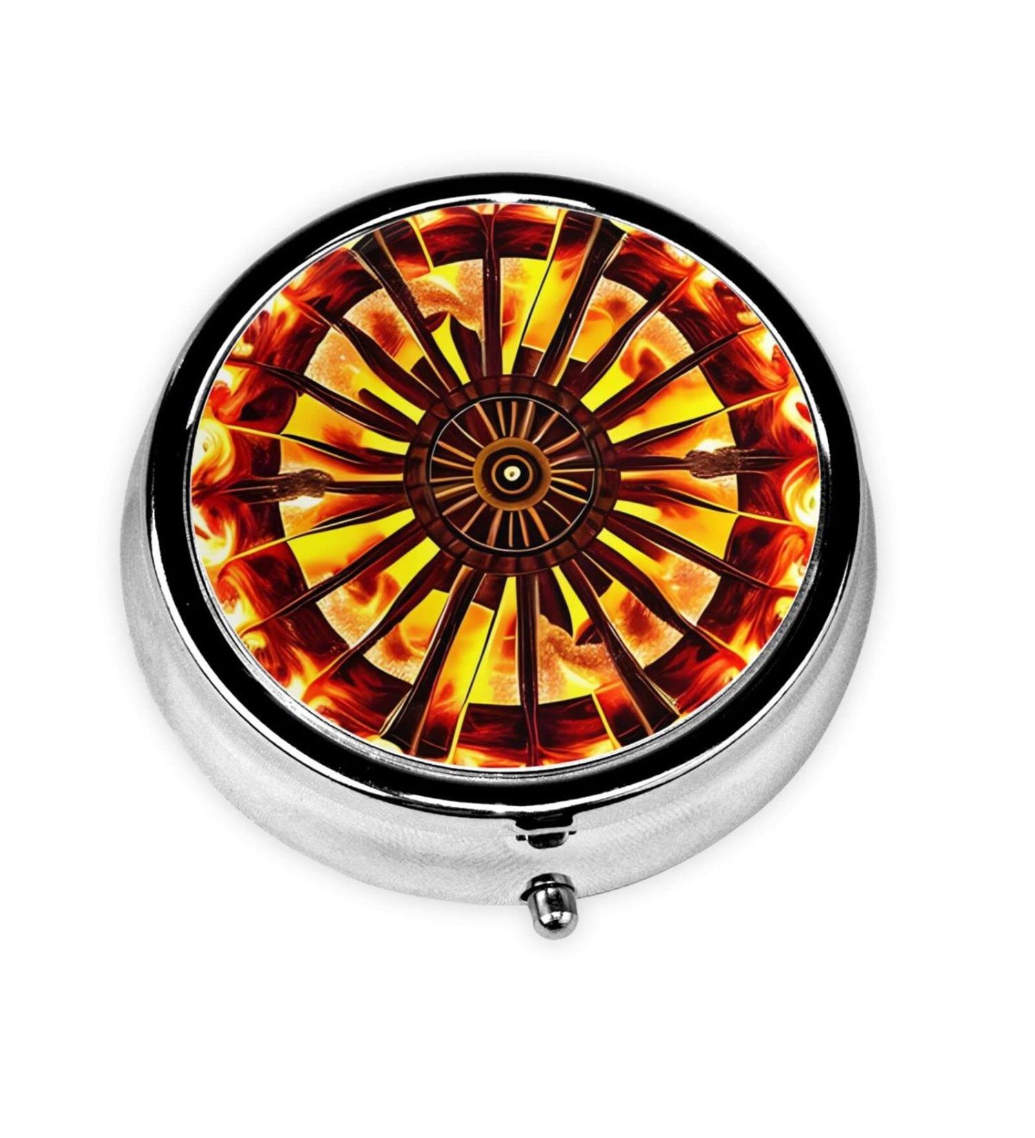 Portable Travel Pill Box - 3 Compartment Round Organizer | Turning The Flameround for Easy Medication Management - Buy Online on GoSupps.com