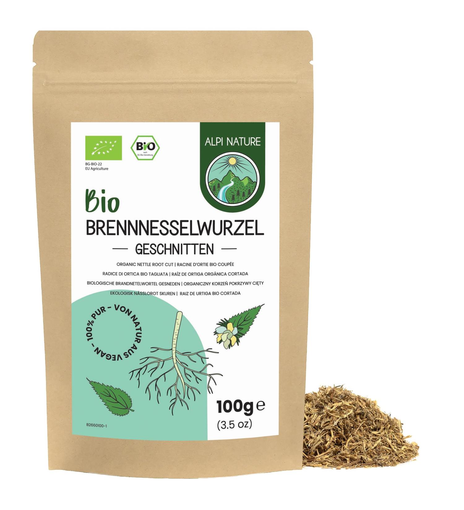  Alpi Nature Alpi Nature Organic Nettle Root 100 g organic Nettle Root Cut for Herbal Tea Urtica Dioca - Buy Online on GoSupps.com