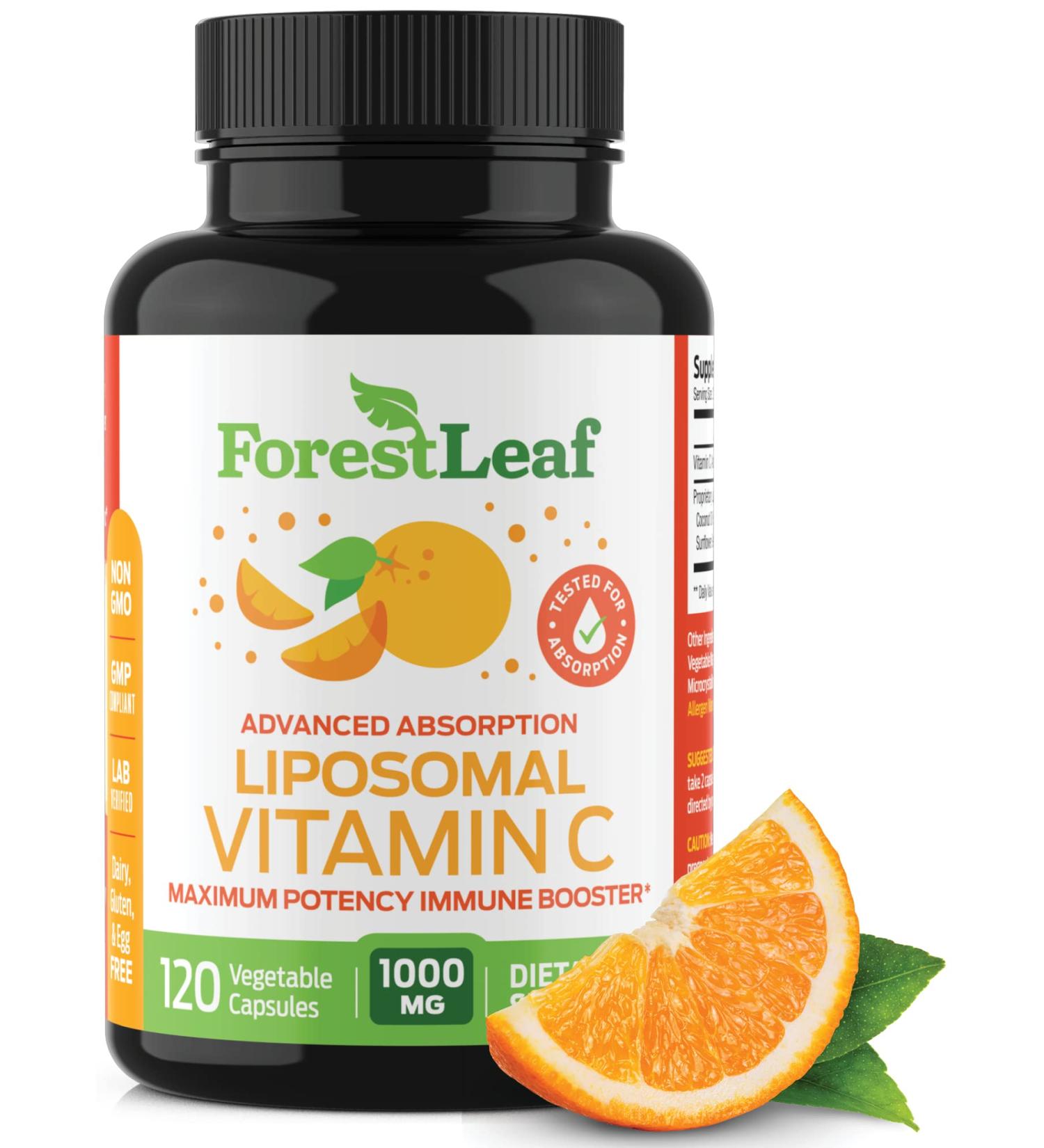 ForestLeaf Liposomal Vitamin C 1000mg - Immune Booster with MCT Oil & Sunflower Lecithin - 120 Capsules - Buy Online on GoSupps.com