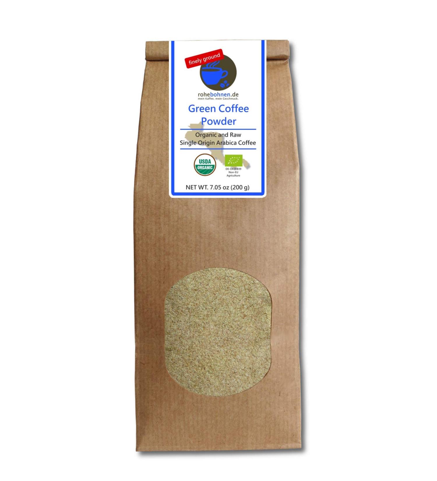 Organic Green Coffee Powder - 100% Pure & Natural (200g) | 7.05 oz Finely Ground | Pack of 1 - Buy Online on GoSupps.com
