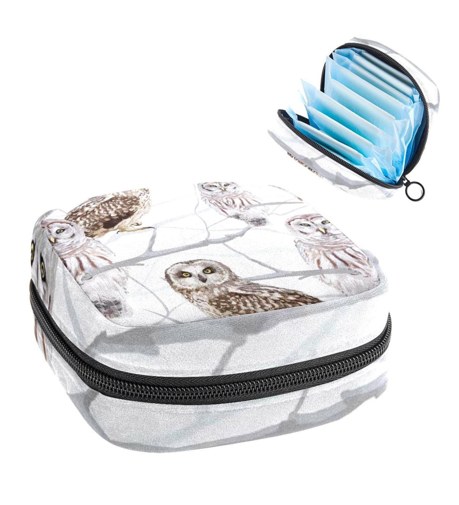 GIAPB Owl Print Period Bag | Sanitary Napkin & Makeup Storage Pouch - Buy Online on GoSupps.com