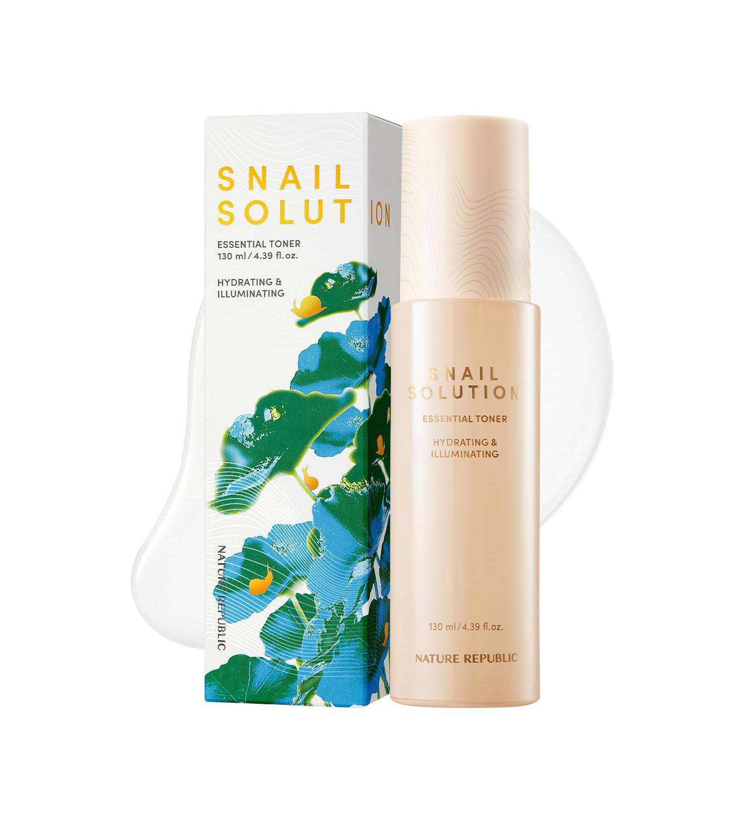 Nature Republic Snail Solution Moisturizing Face Booster - Improve Skin Tone Texture & Elasticity - 130ml/4.39fl.oz - International Shipping Available - Buy Online on GoSupps.com