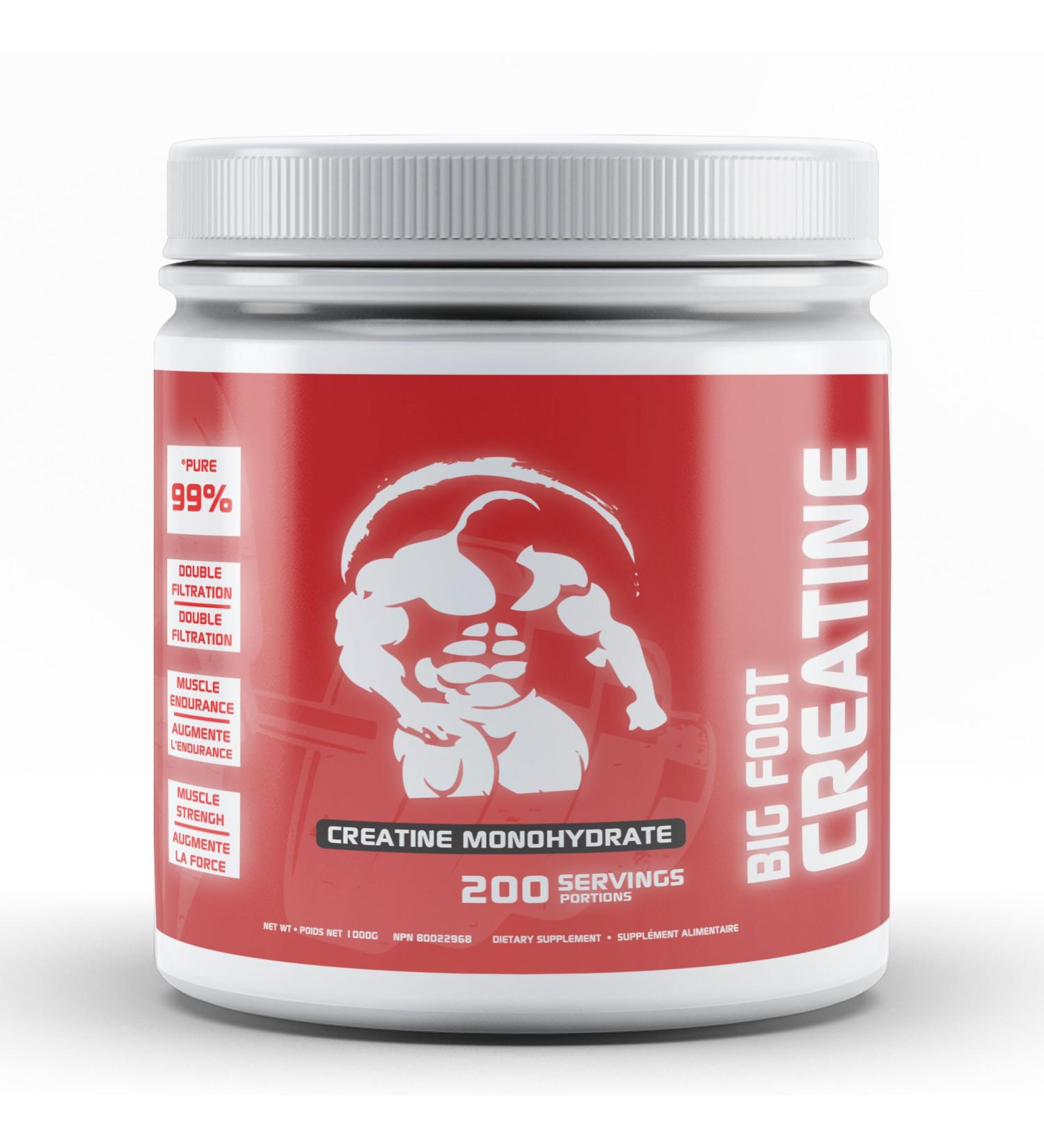 Predator Labs Big Foot Creatine 1000g 200 servings of our 99% pure monohydrate creatine double filtered for optimal absorption and unprecedented results supplement for muscle growth increased strength better energy production and improved athletic perform - Buy Online on GoSupps.com