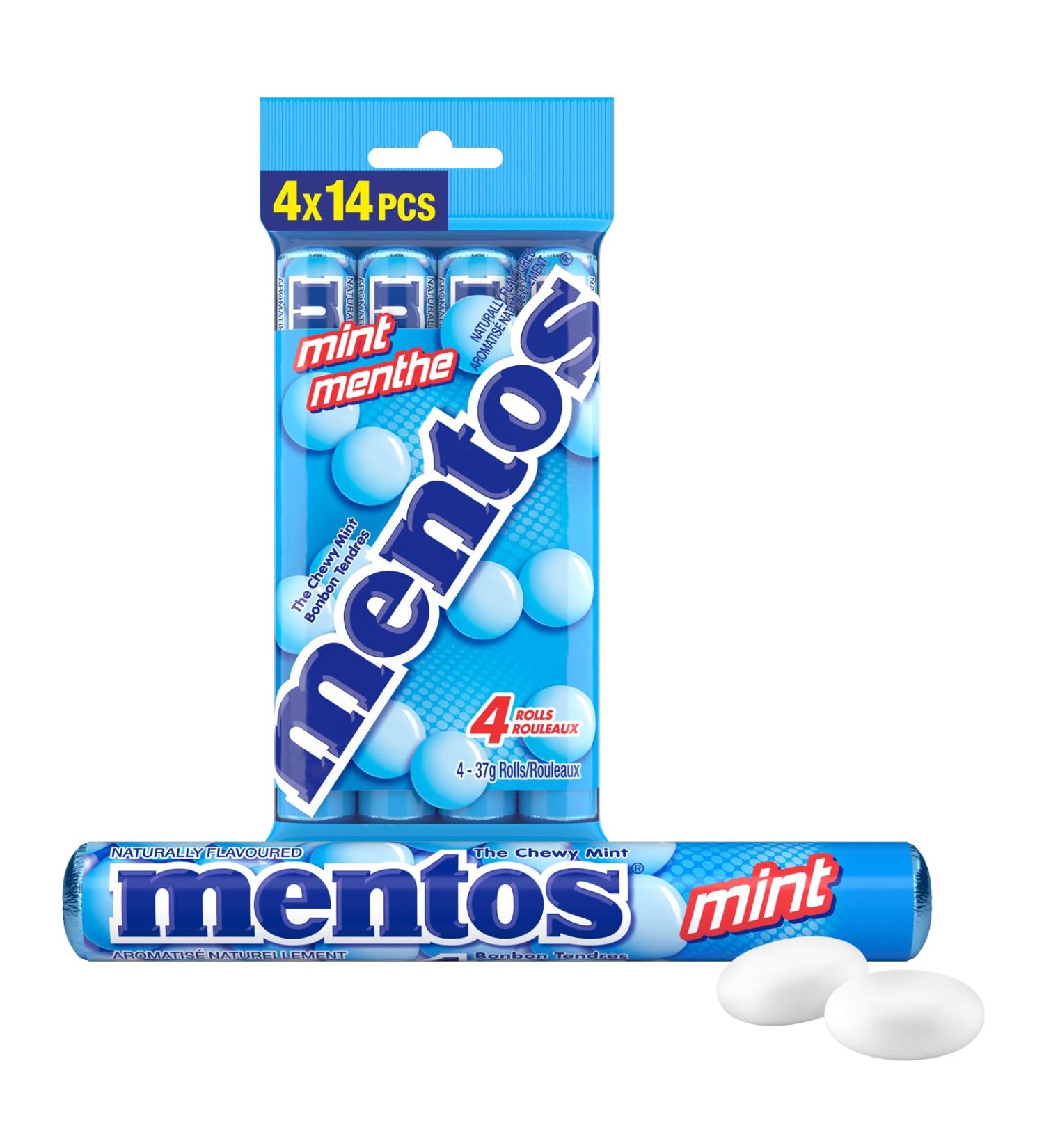 Mentos Chewy Mint Candy Roll - Pack of 4 - Buy Online on GoSupps.com
