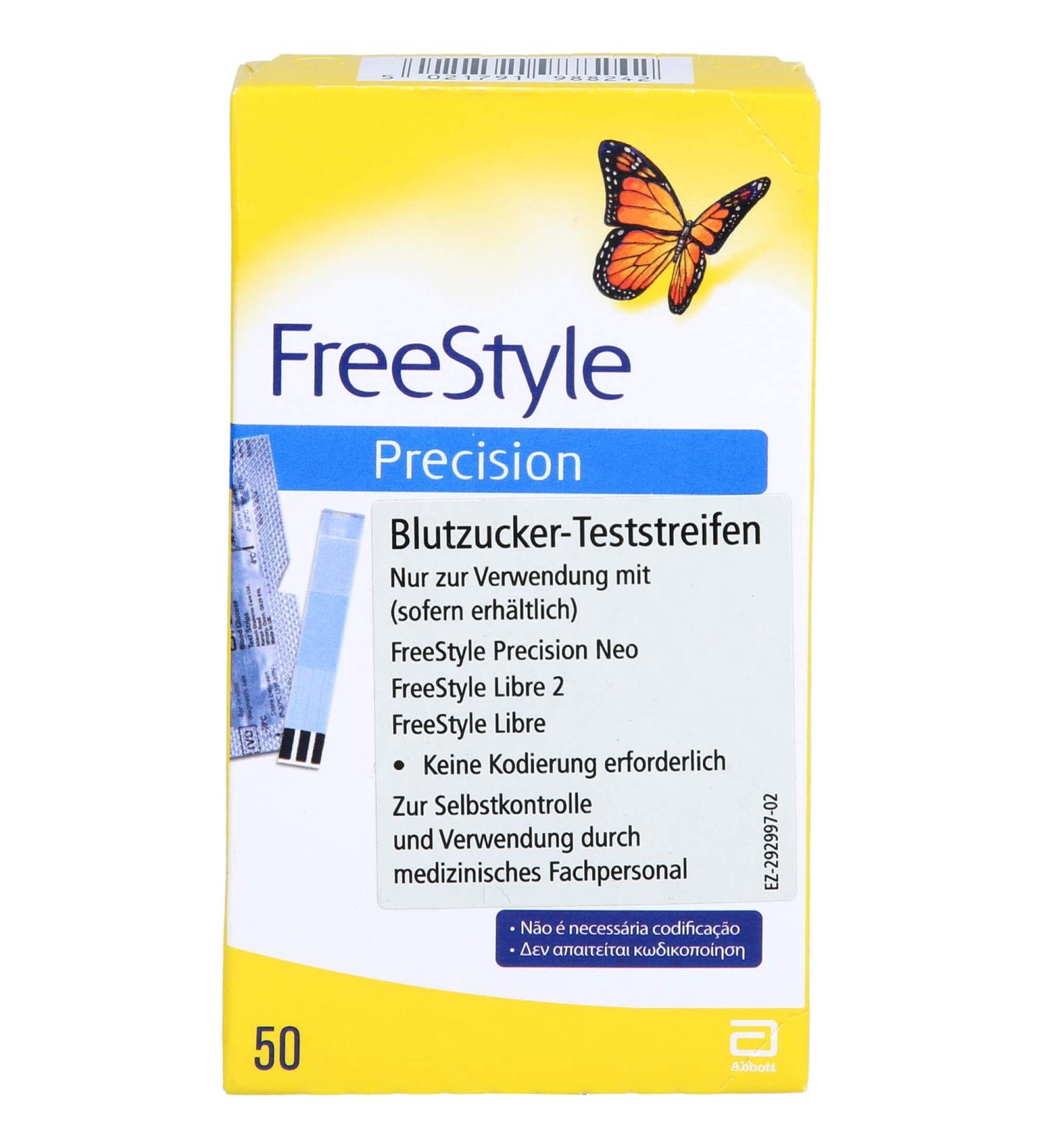 Buy FREESTYLE Precision Blood Sugar Test Strips (50 pcs) - No Coding Fast Delivery Worldwide - Buy Online on GoSupps.com