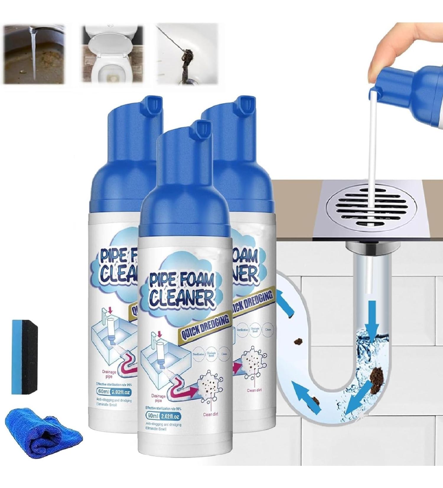 saVgu Foam Drain Cleaner Drain Cleaner Get out Foaming Drain Cleaner Foam Drain Cleaner for Bathroom Sink Foaming Drain Cleaner Upgraded New Packaging Quick Foaming (Size : 3pcs) - Buy Online on GoSupps.com