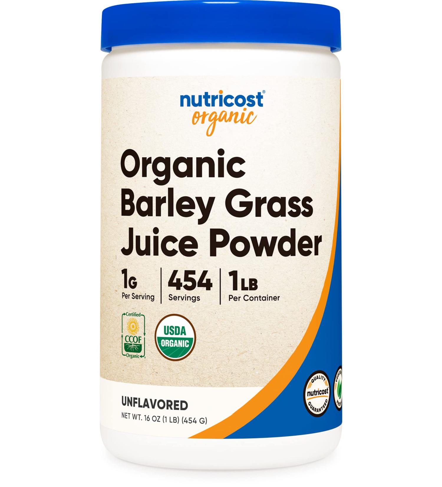 Nutricost Organic Barley Grass Juice Powder 1 LB (16oz) | USDA Certified Organic - Buy Online on GoSupps.com