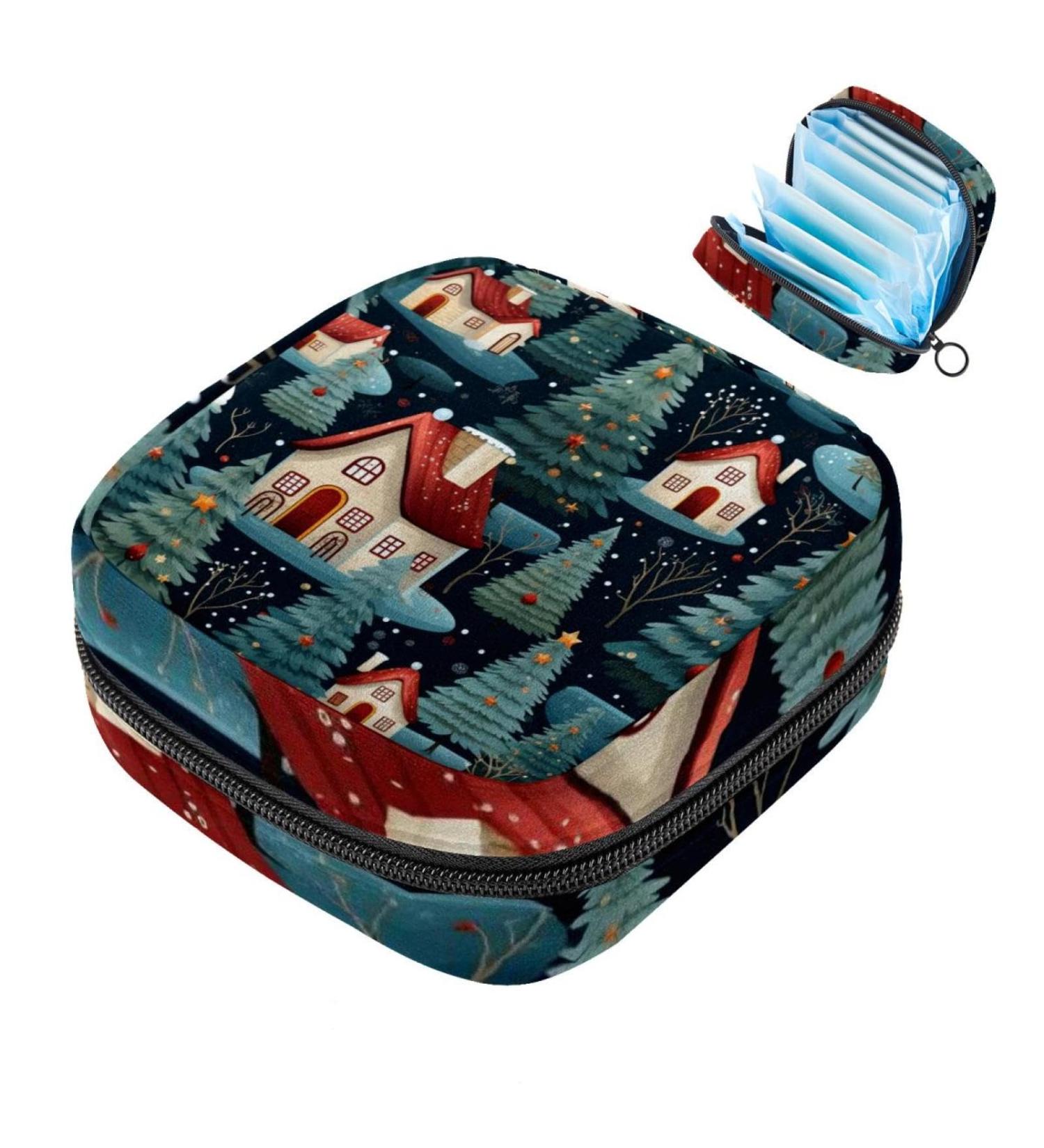 Muoooum Merry Christmas Sanitary Napkin Storage Bag | Menstrual Pad & Cup Pocket for Teens & Women Color 5 - Convenient & Portable - Buy Online on GoSupps.com