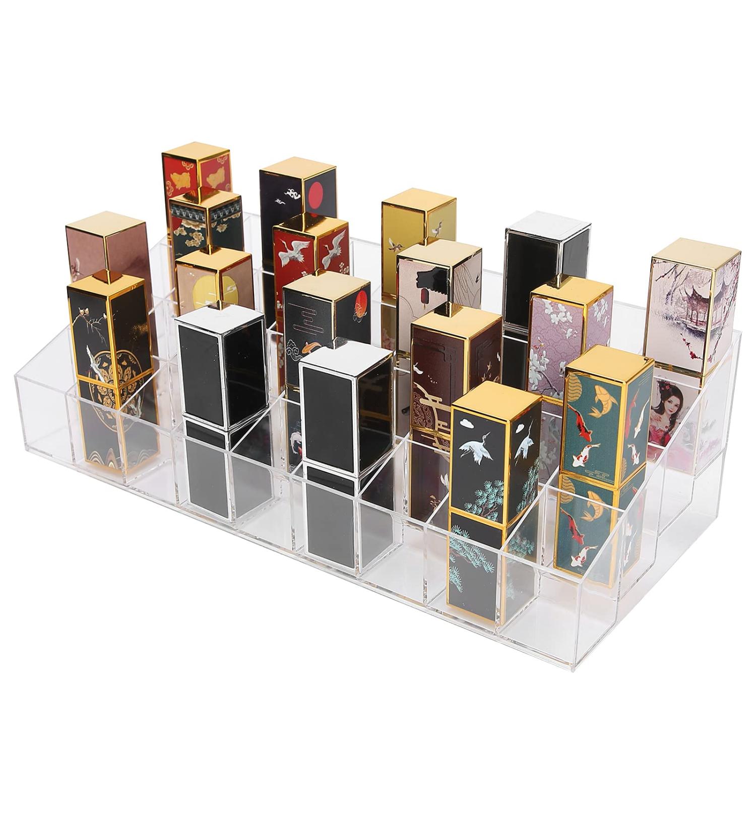 OKAT Acrylic Lipstick Organizer 36 Storage Slots Safe and Durable Transparent Acrylic Lipstick Holder for Women's Cosmetic Makeup - Buy Online on GoSupps.com