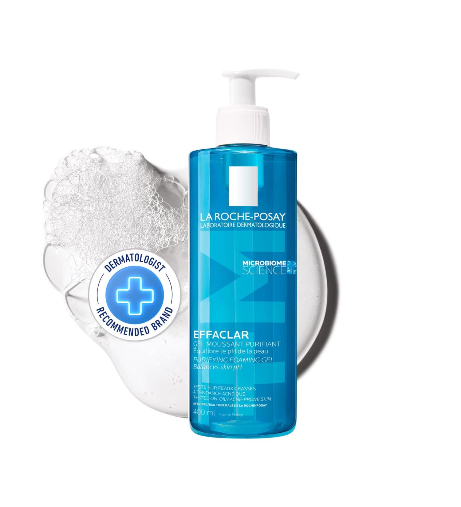 La Roche-Posay Face Wash Gel Cleanser Effaclar Gentle Purifying Foaming Gel for Oily and Sensitive Acne-Prone Skin. Alcohol-free Soap-Free Paraben-free Non-Comedogenic 400mL - Buy Online on GoSupps.com