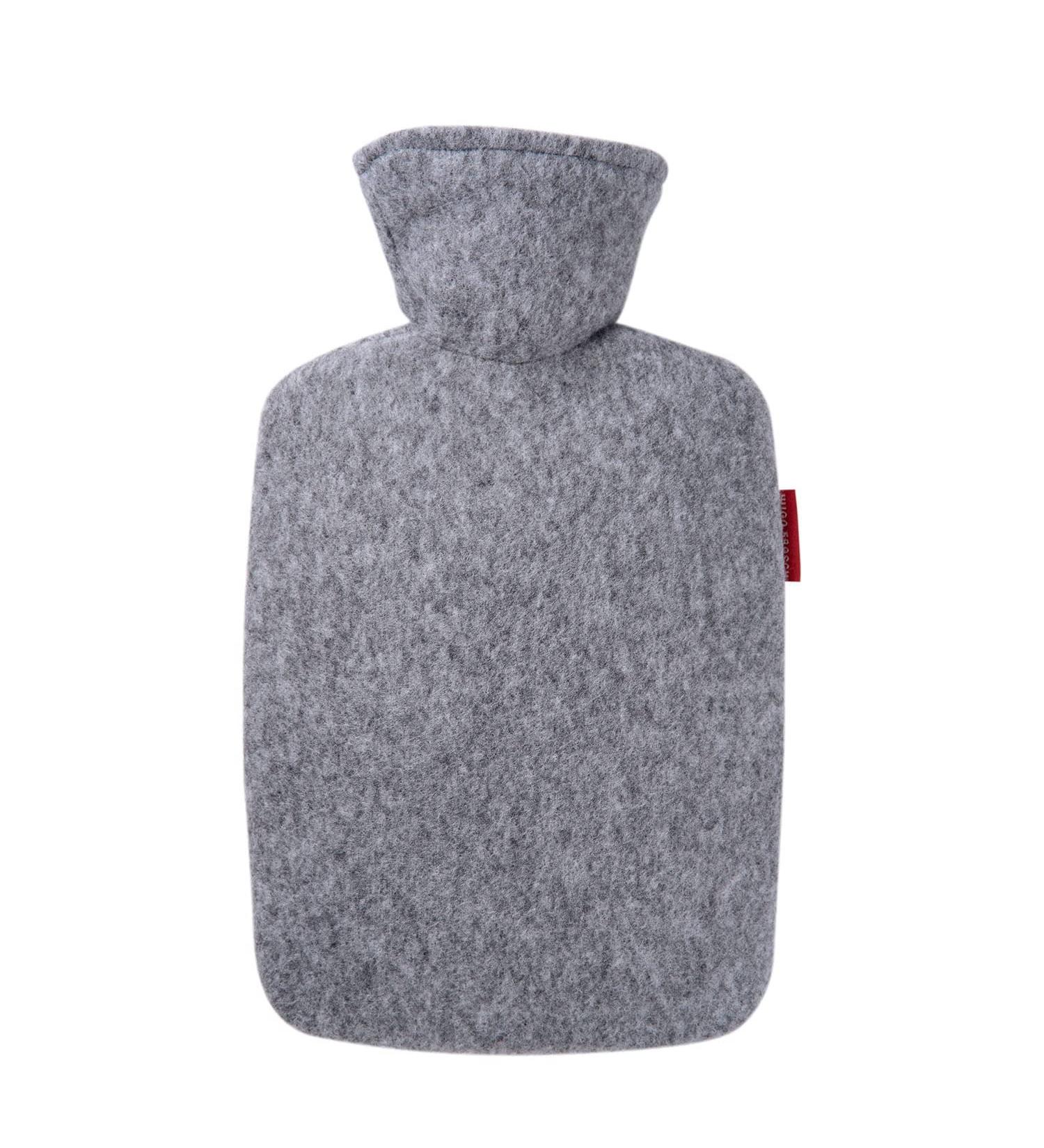 Hugo Frosch hot water bottle classic 1.8 l with knitted cover felt look grey-melange