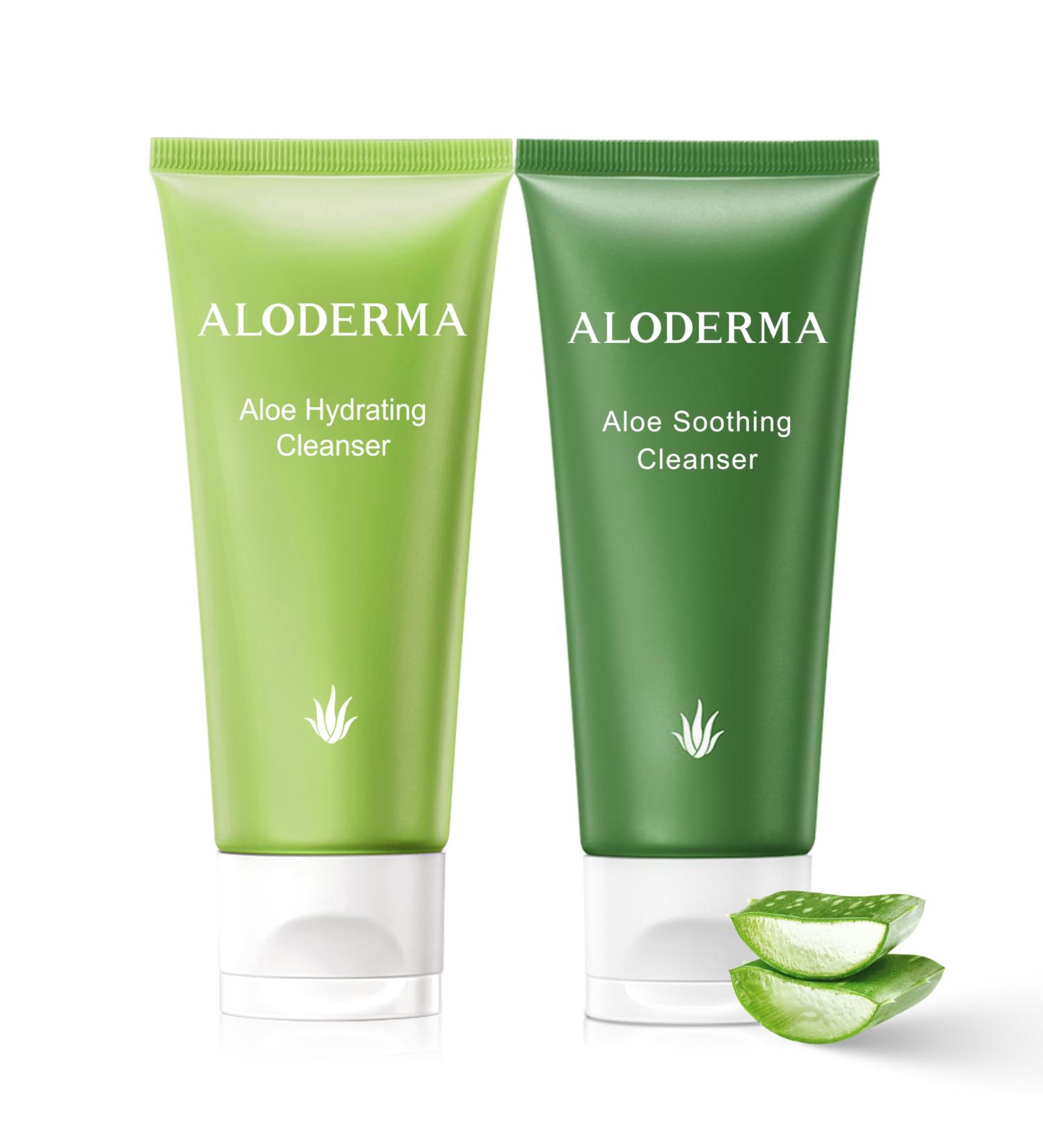 Aloderma Aloe Cleanser Set 2 Pieces - Hydrating Cleanser Soothing Cleanser - Buy Online on GoSupps.com