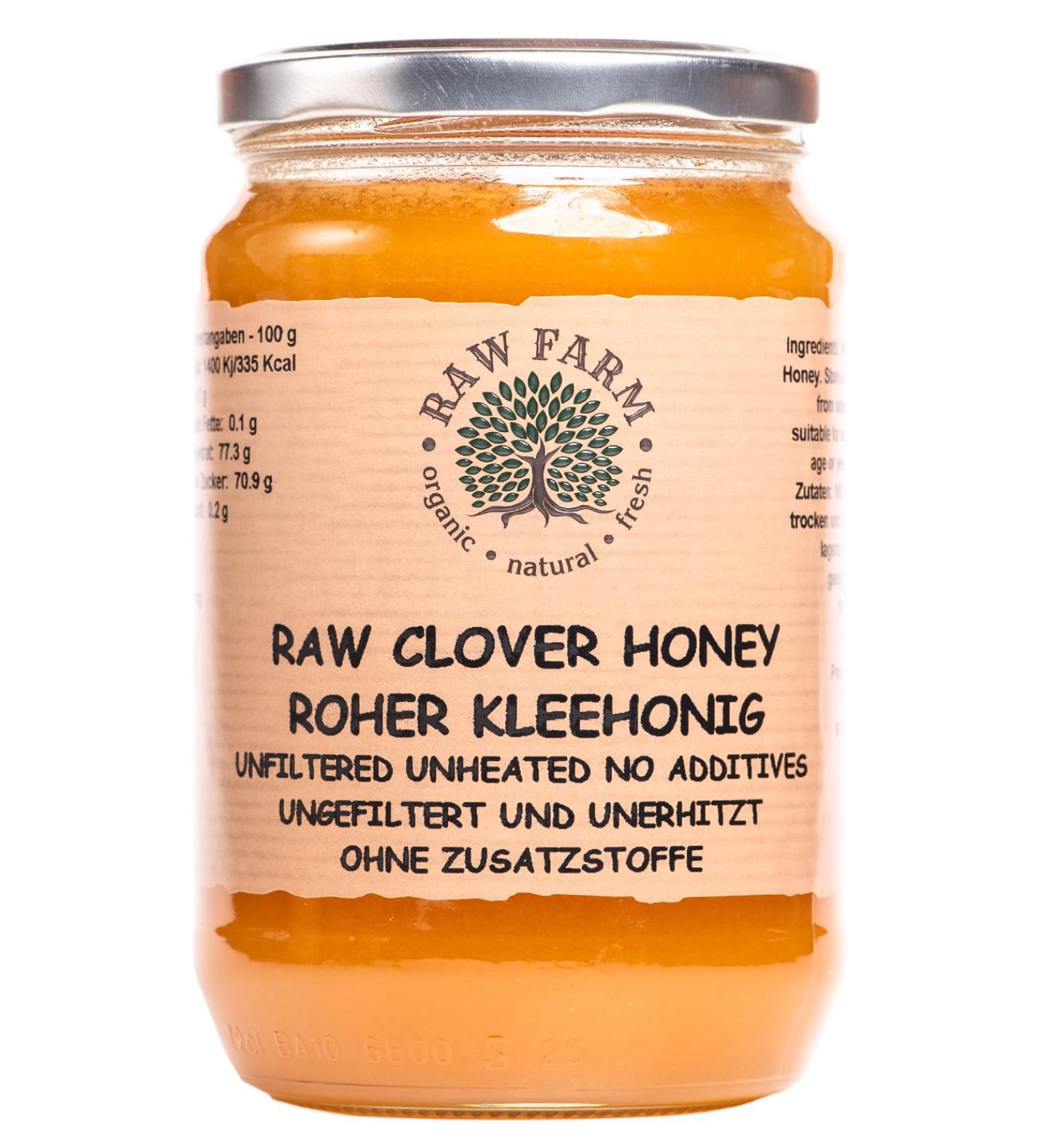 Raw Farm Miel de tr fle cru 900 g Pur 100% naturel non chauff et non filtr sans additifs press froid et non pasteuris  - Buy Online on GoSupps.com