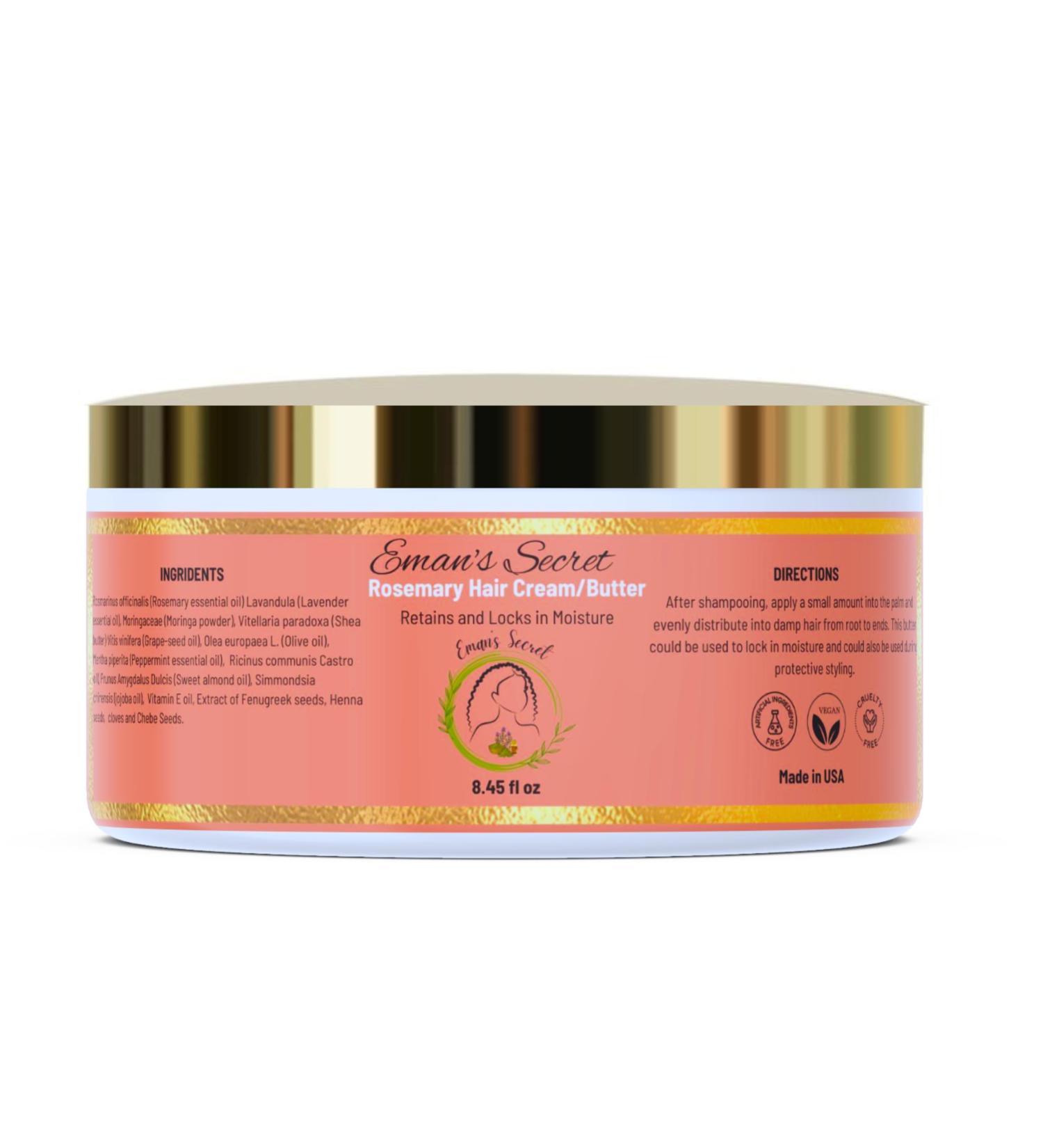 Eman s Secret Ayurvedic Hair Butter | Moisturizing Treatment with Rosemary for Dry Hair Frizz Control & Breakage Repair | 8.45 oz - International Shipping Available - Buy Online on GoSupps.com