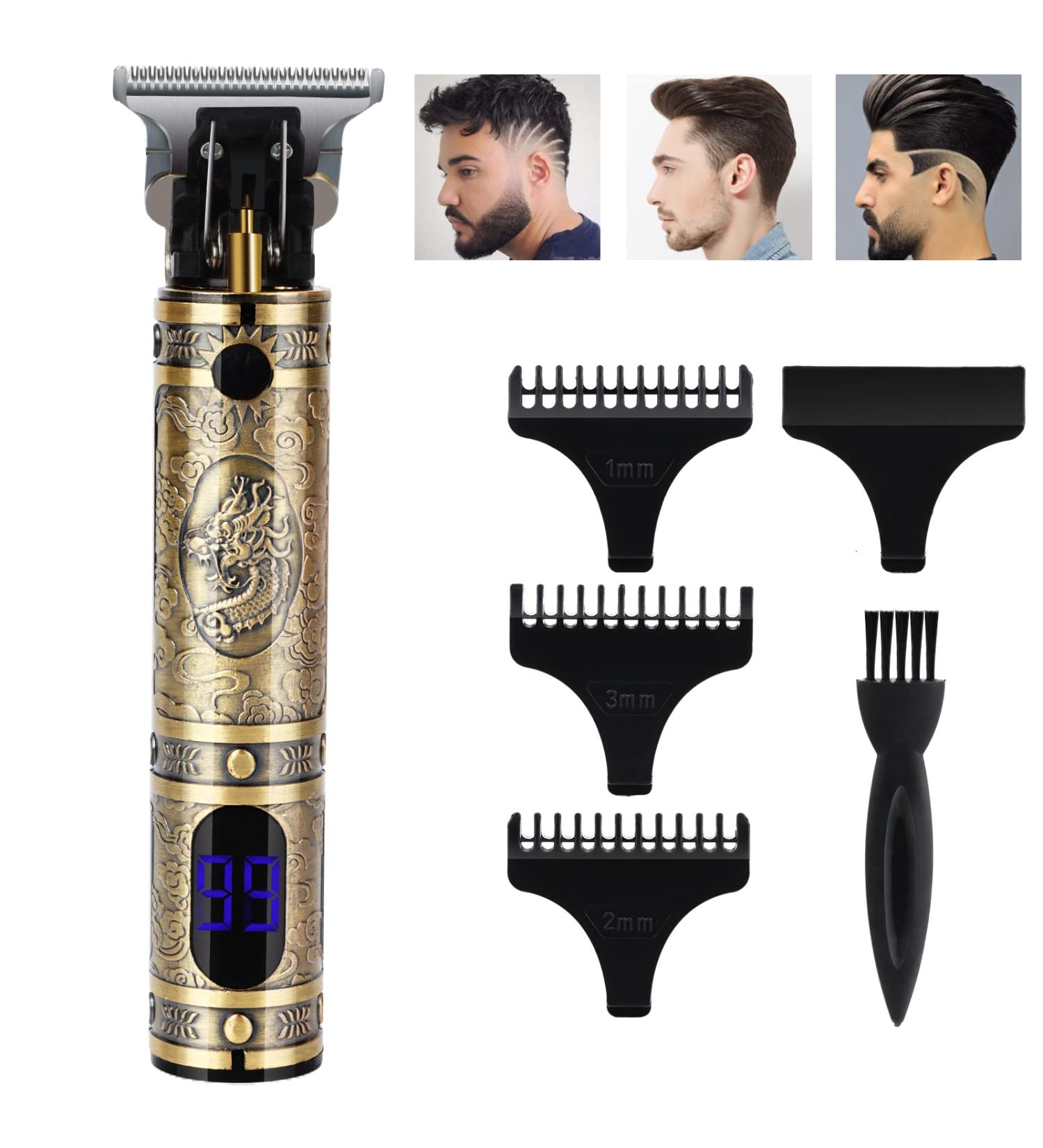 FENGCHUNS Cordless Hair Trimmer - Professional T-Blade Clippers for Men, Zero Gapped Edgers with LCD Display - Buy Online on GoSupps.com