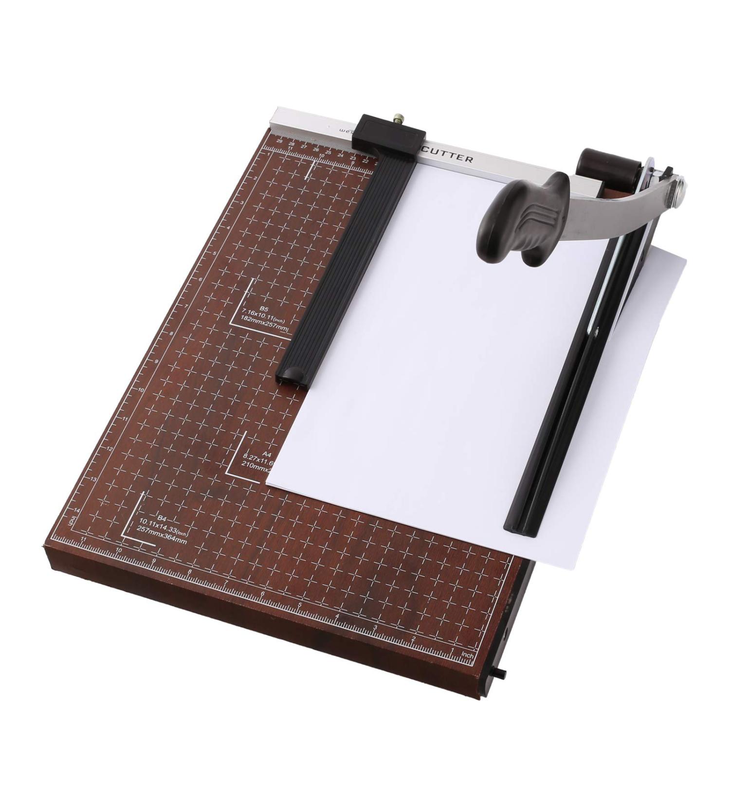 Vailsa Guillotine Paper Cutter  A3-B7 Paper Trimmer with Safety Lock  15" Cut Length  12 Sheet Capacity (Red) - Buy Online on GoSupps.com
