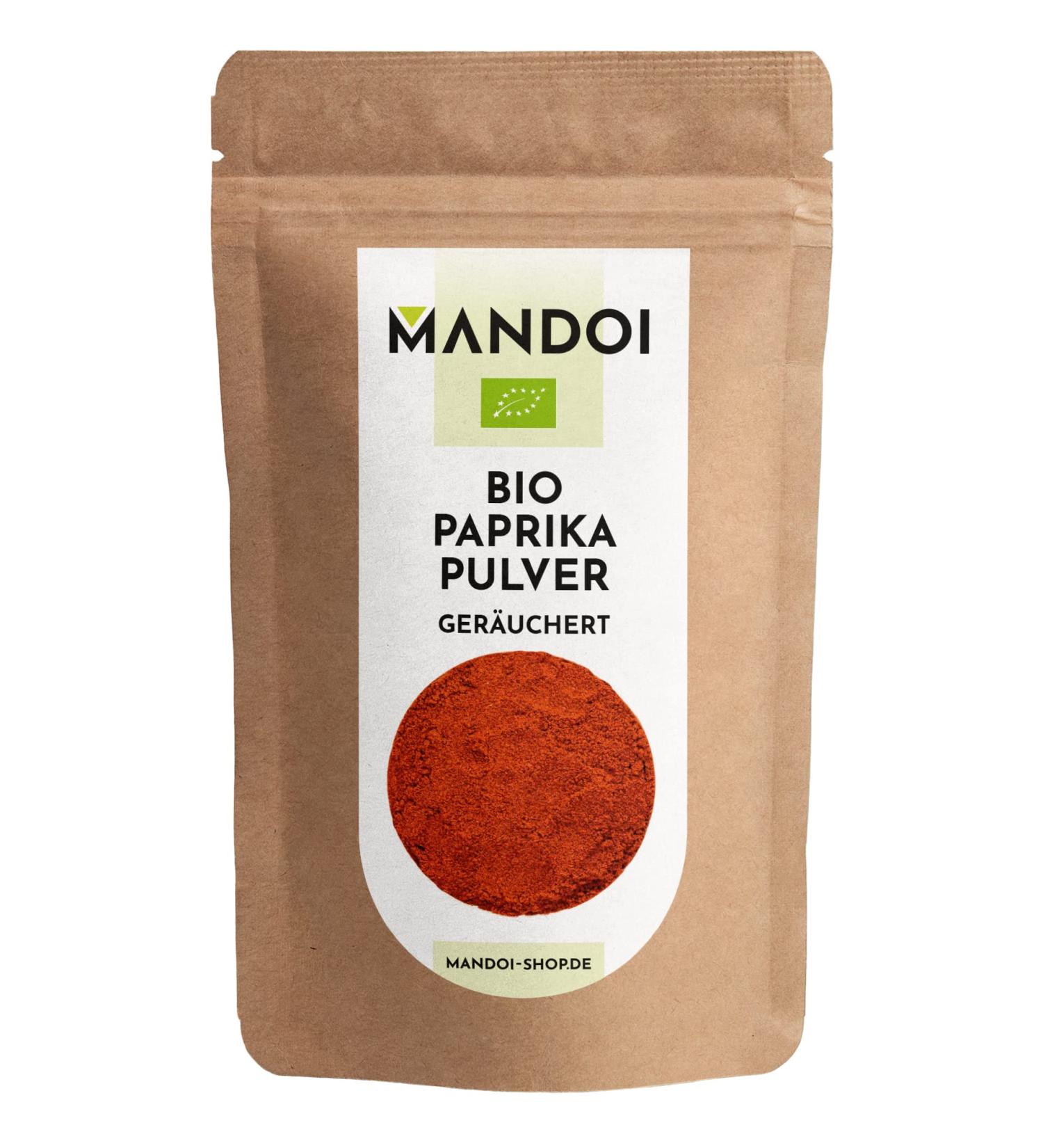 Mandoi Organic Smoked Paprika Powder 200g - Ideal for BBQ Grilling Fries & Vegetables | International Shipping - Buy Online on GoSupps.com