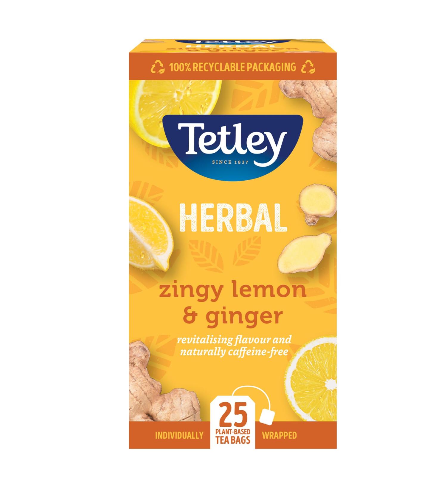 Tetley Tea Bags Green Tea with Lemon/Ginger Ref 1579a Pack 25  - Buy Online on GoSupps.com