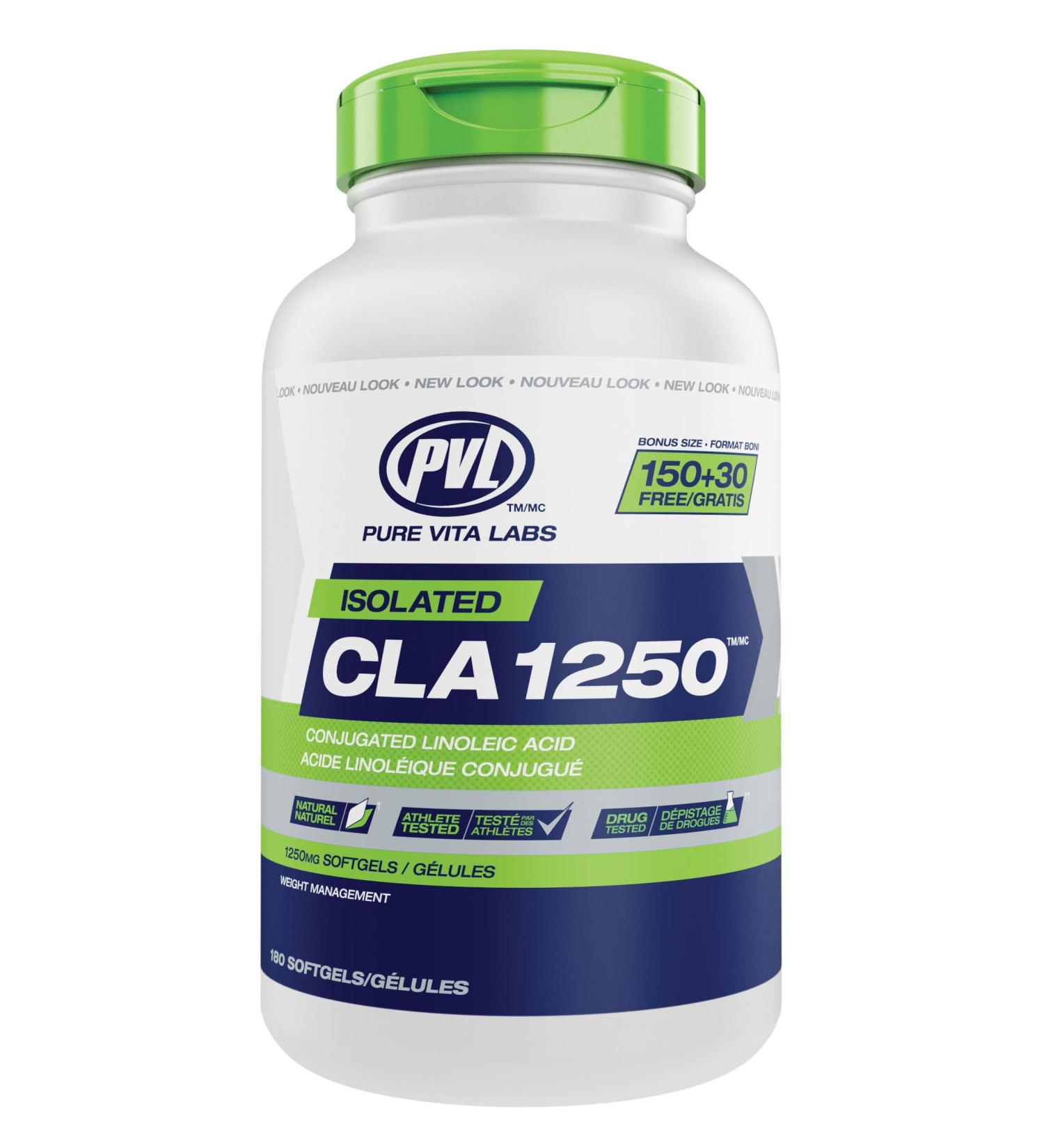 PVL Isolated CLA 1250 Weight-Loss Supplement Stimulant-Free Fat Burner and Metabolism Booster Diet Pills for Lean Muscle Tone Bonus Size 150 + 30 Free Softgels - Buy Online on GoSupps.com