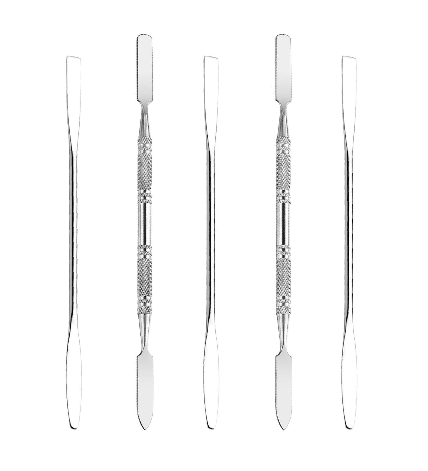 Wismee 5Pcs Makeup Spatula Set | Professional Stainless Steel Cosmetics Mixer | Long Metal Depotting Mixing Tool (#1+#2) - Buy Online on GoSupps.com