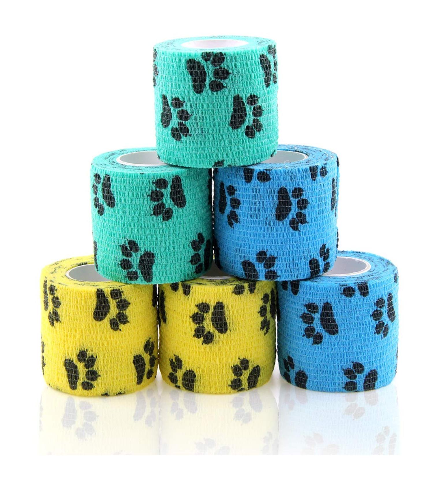 AUPCON Vet Wrap Cohesive Bandages Bulk 2 Inch x 5 Yards for Dogs, Pets, Animals - Self Adhesive & Non-Woven - Ideal for Ankle Sprains & Swelling - Buy Online on GoSupps.com