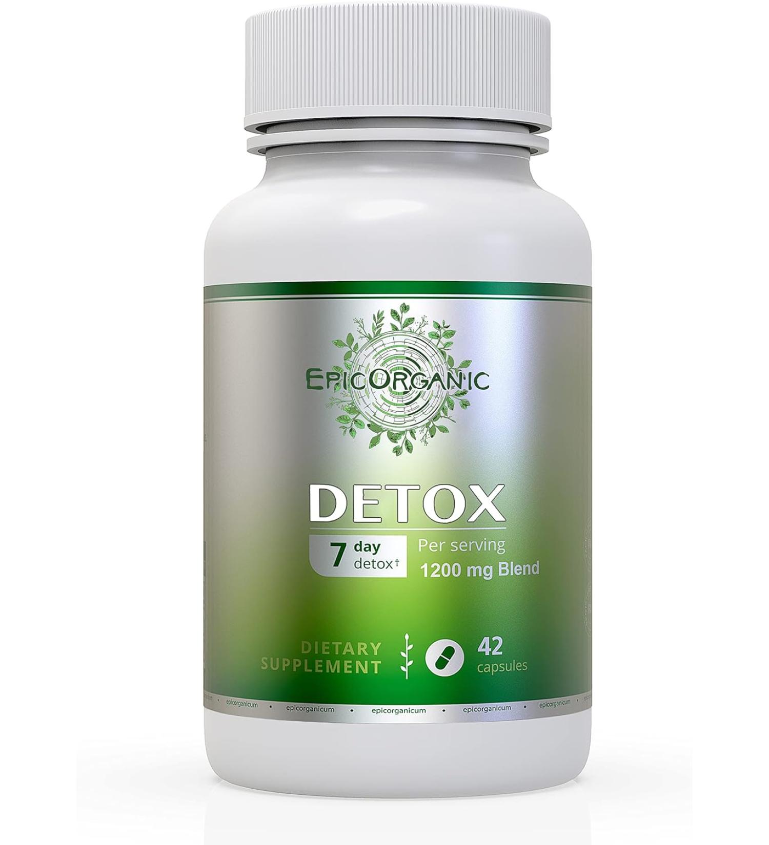 7-Day EpicOrganic Full-Body Detox Cleanse - Liver, Lungs, Urinary & Digestive Support - 42 Capsules - Buy Online on GoSupps.com