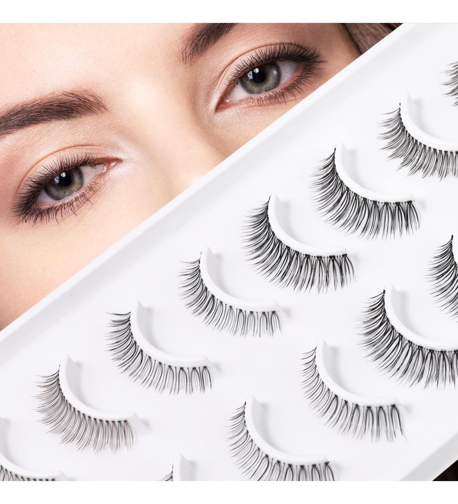 10 Pairs of Emeda Hybrid False Eyelashes - Natural Look Mixed Styles Soft Transparent Band - Buy Online on GoSupps.com
