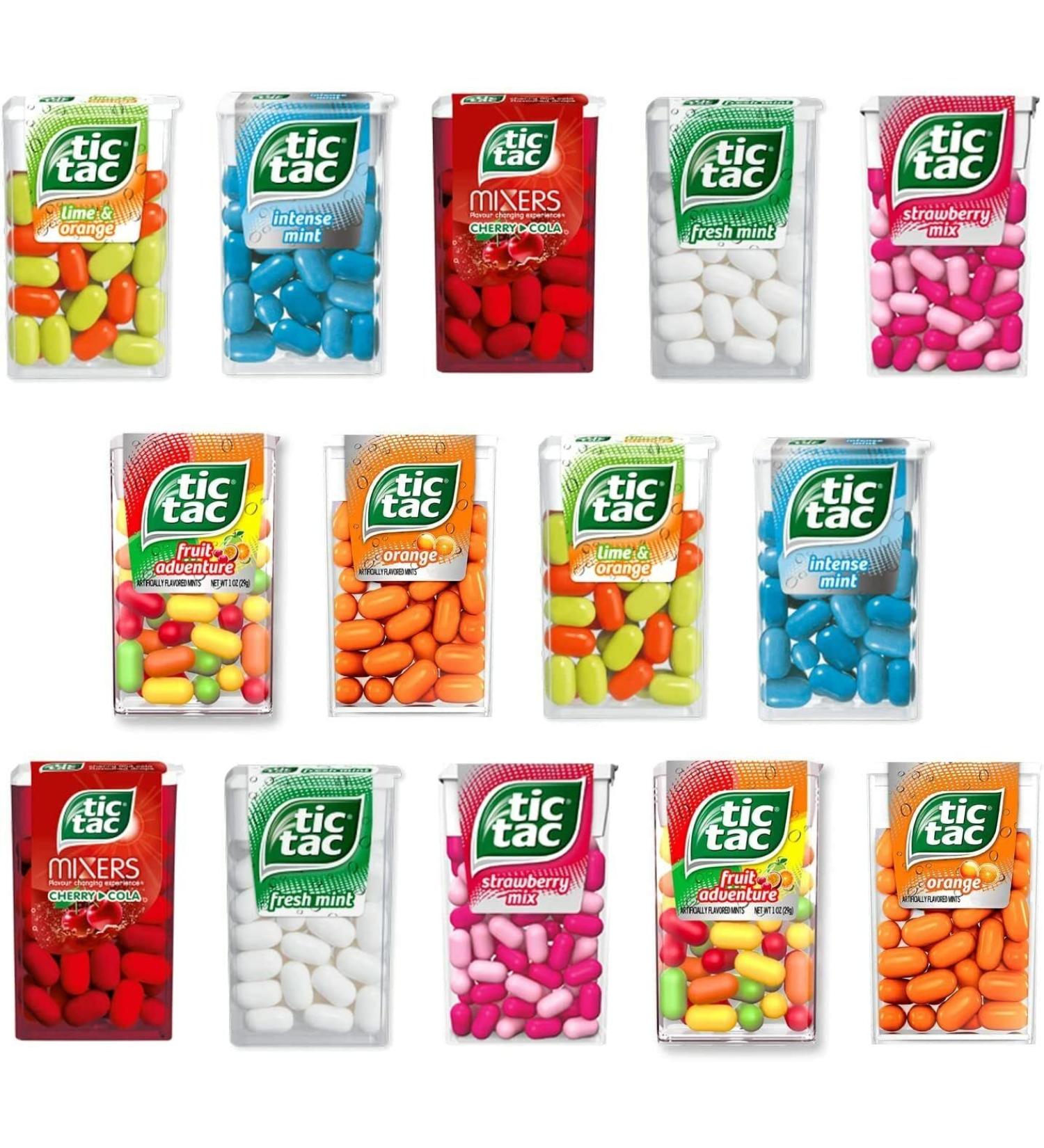vapewaves 15 Mixed Tic Tac Various Flavors Collection- Fresh mint Intense Mint Orange Coca Cola Strawberry Fields Mixed Mixed 1 Count (Pack of 15)
