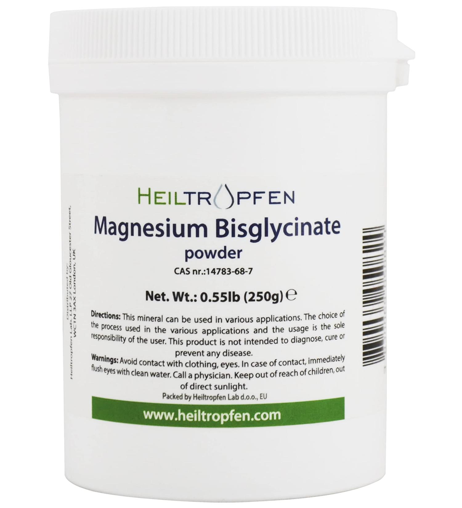 Magnesium Glycinate as Magnesium Bisglycinate | 0.55 lb 250 g | Water Soluble Crystal Powder | Heiltropfen  - Buy Online on GoSupps.com