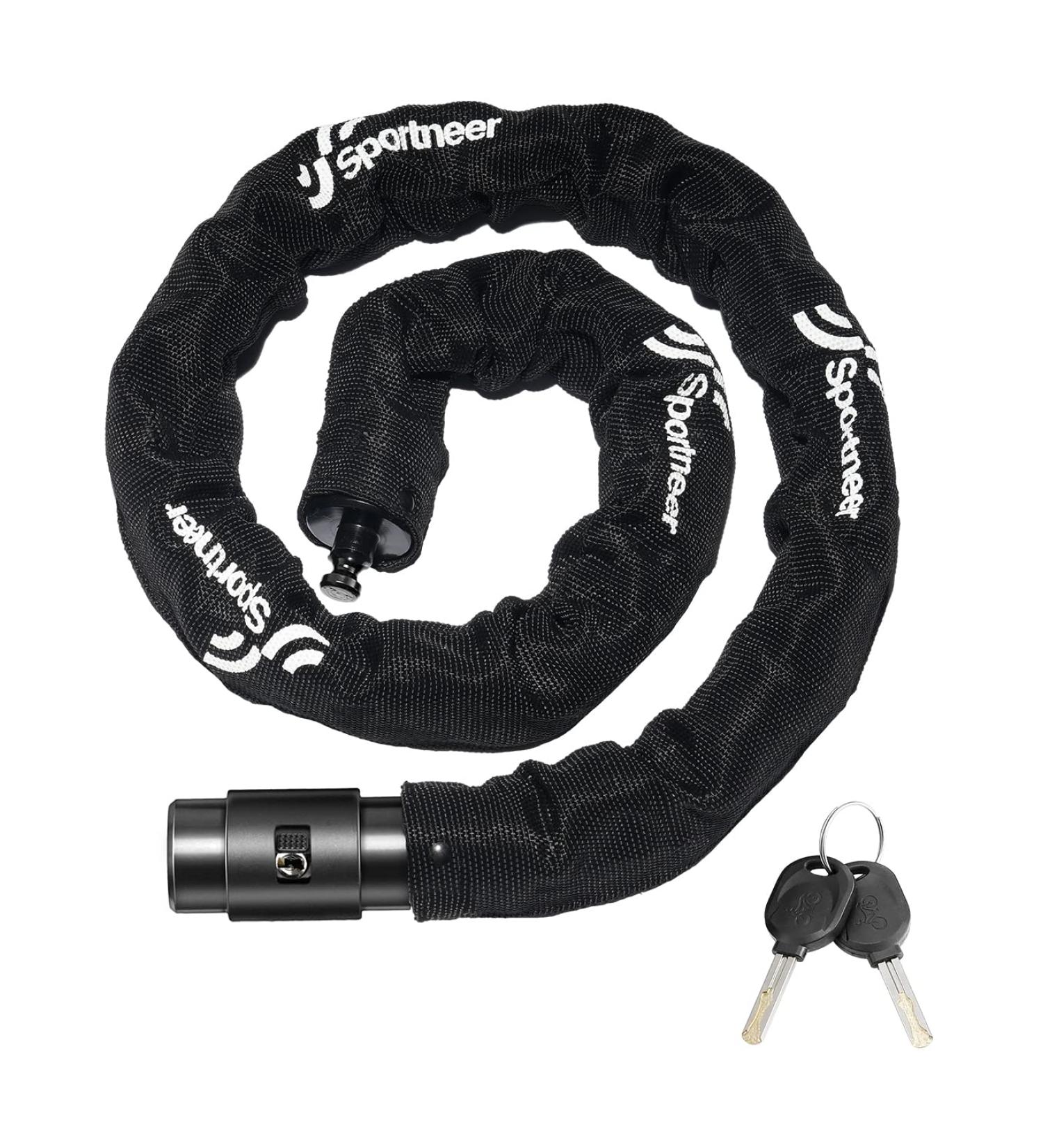 Sportneer 8mm Thick Bike Chain Lock | Heavy Duty Anti-Theft Bicycle Lock for Scooter & Mountain Bike - Buy Online on GoSupps.com