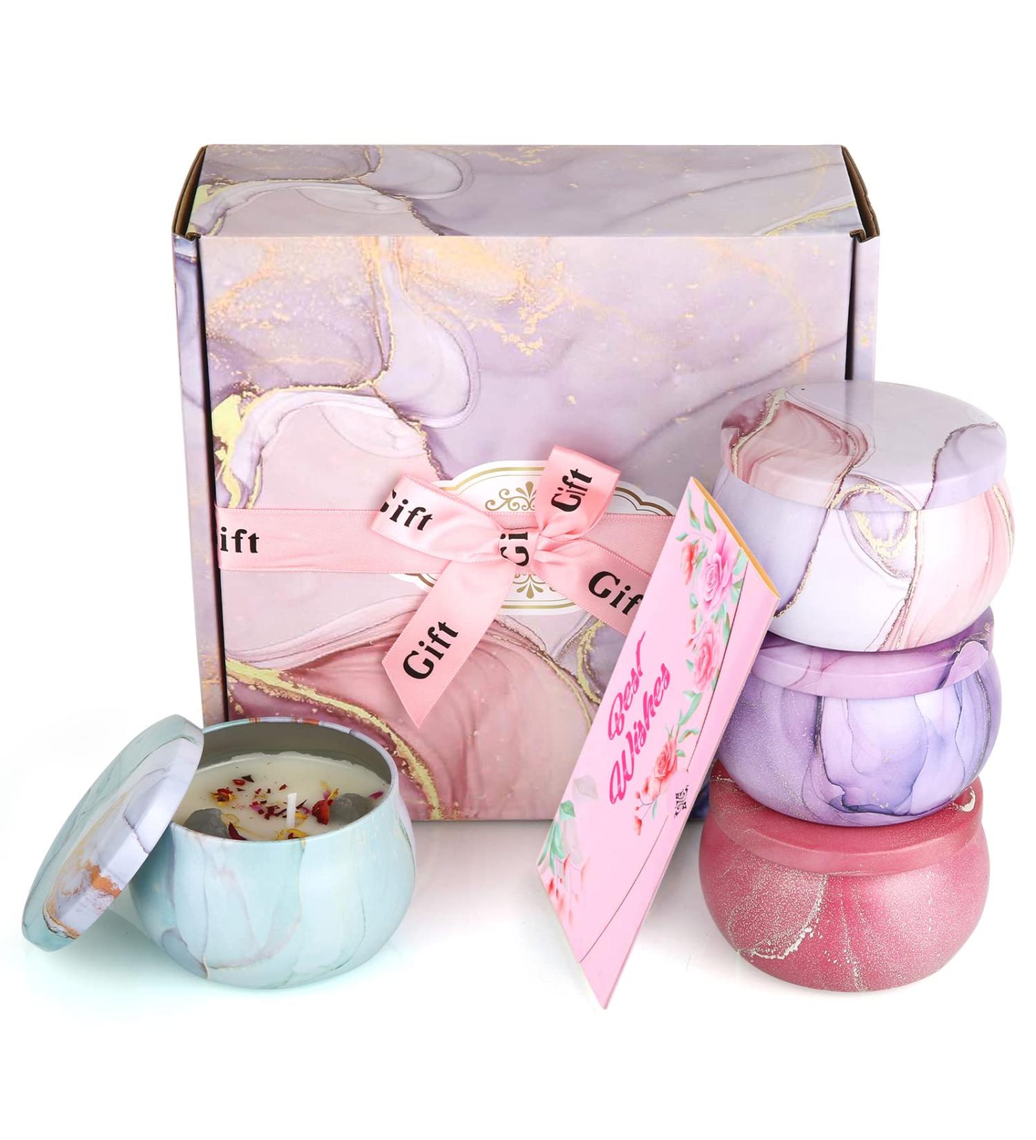 Edimens Fragrance Candles Gift Set - 4 Aromatherapy Soy Wax Candles for Women | Perfect for Mother's Day Christmas Birthdays Valentine's Day | Travel-Friendly 4.4oz Vanilla Lavender Gardenia Rose - Buy Online on GoSupps.com