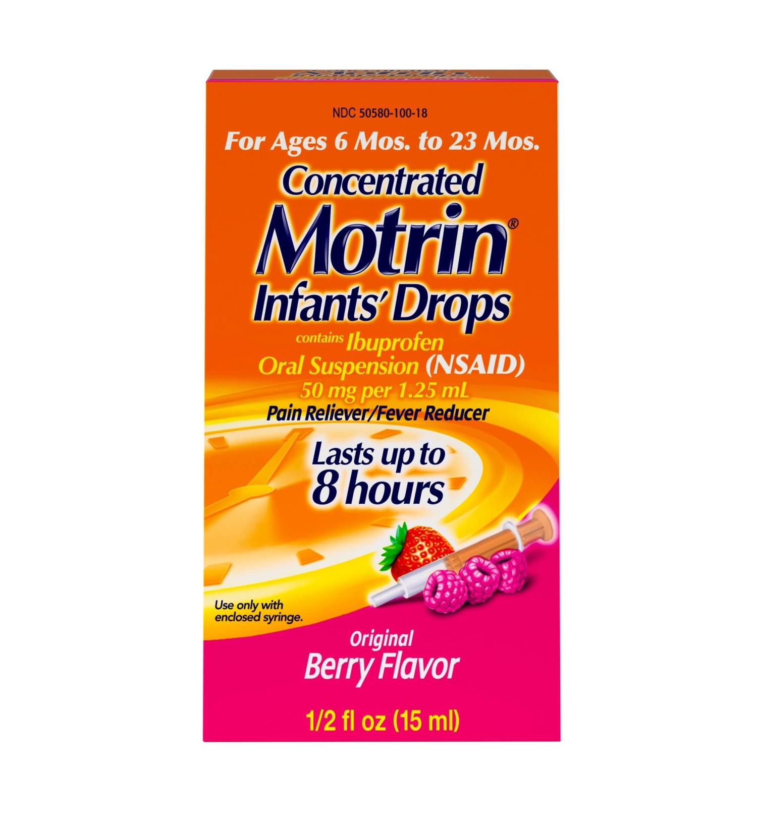 Motrin Infant's Oral Suspension Berry Pain Reliever/Fever Reducer 0.5 Ounce