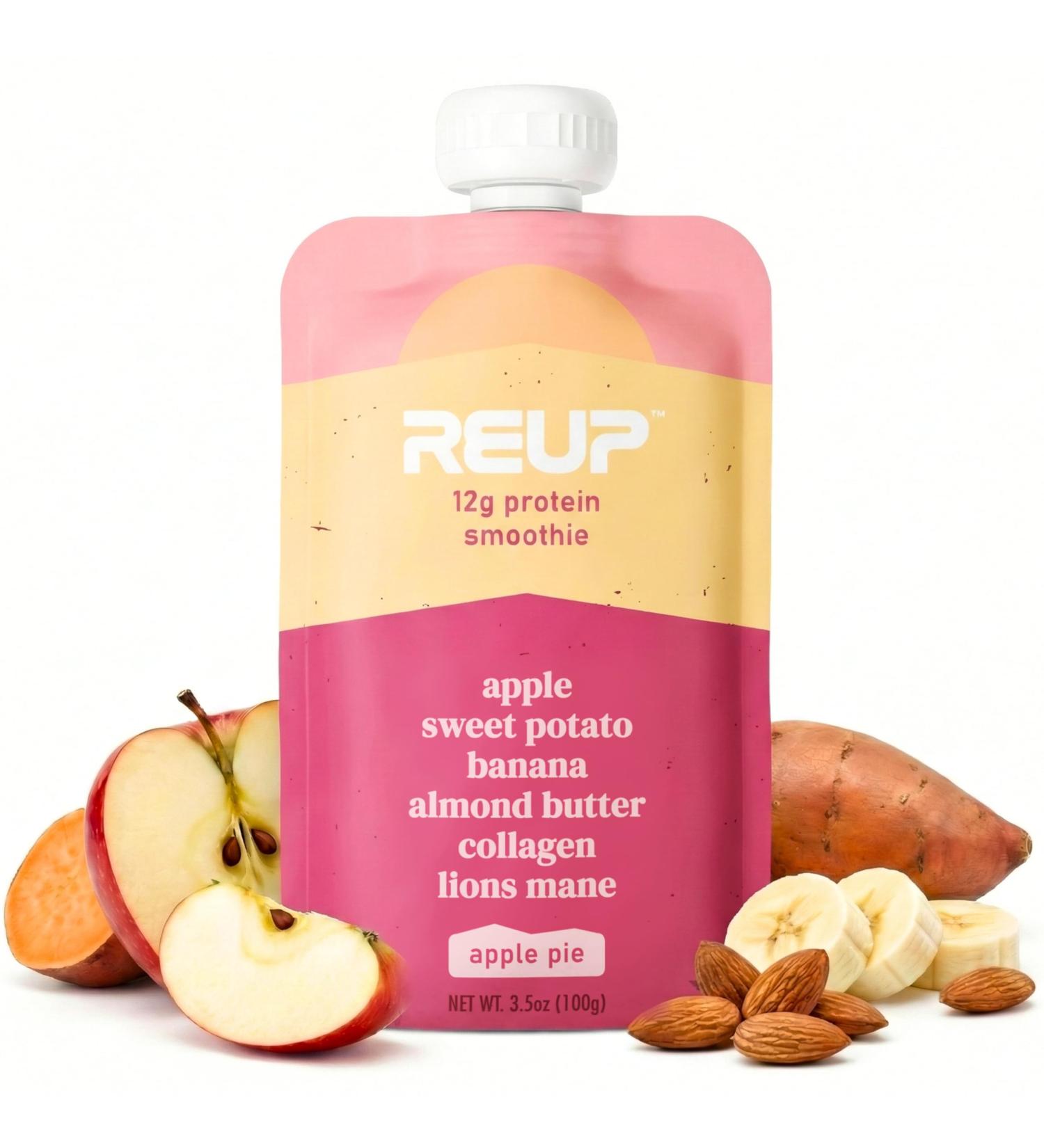 Reup Collagen Protein Smoothie - 12g Protein 10g Collagen Dairy Free Ready to Drink - High Protein Snacks for Adults Dairy Free Protein Shakes Protein Pouches Adult Smoothie Pouches - 8 Count - Buy Online on GoSupps.com
